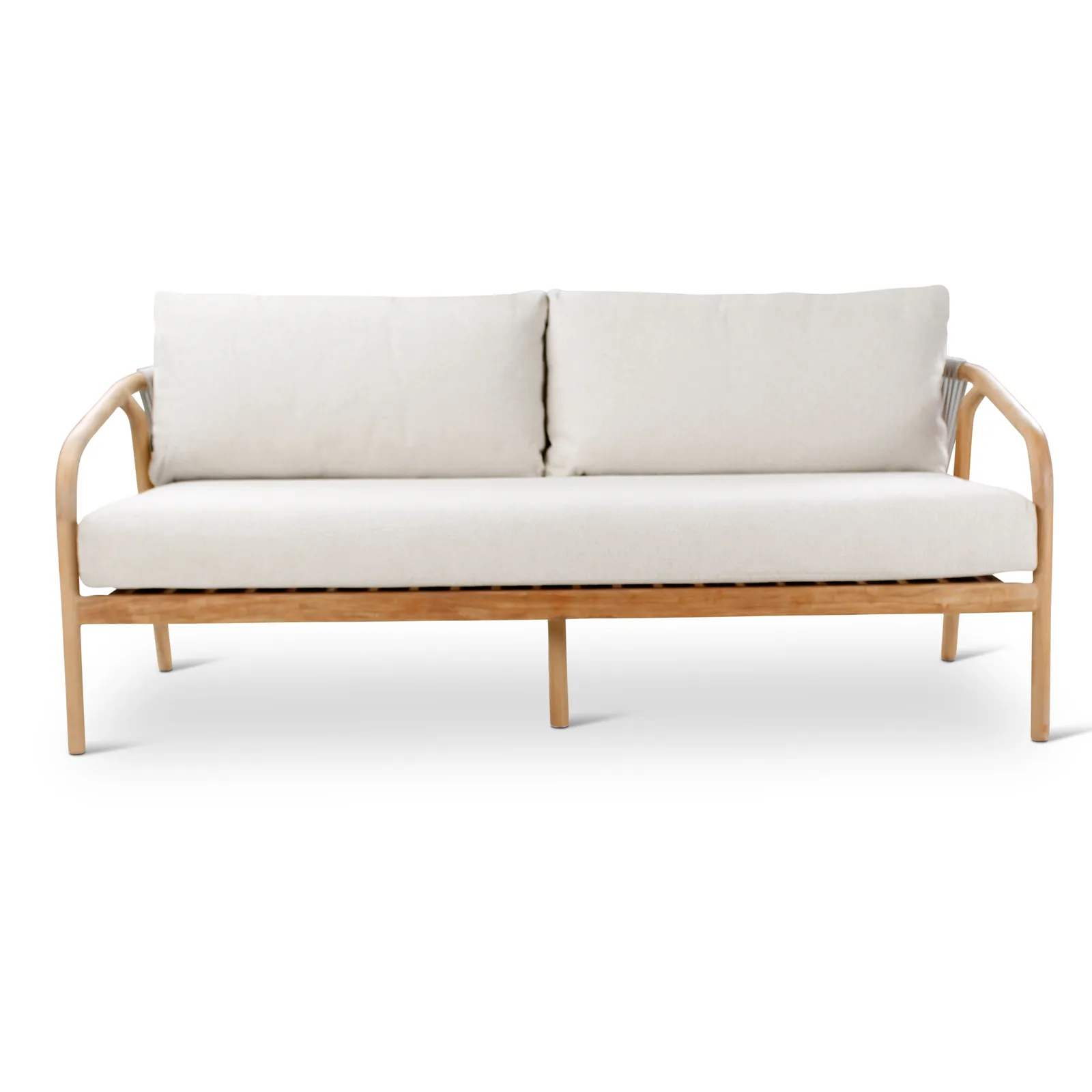 2,5-Sitzer-Gartenbank Boras aus Teakholz mit tonfarbenen Kissen aus Outdoor-Stoff, 190x84x72 cm - Image 3