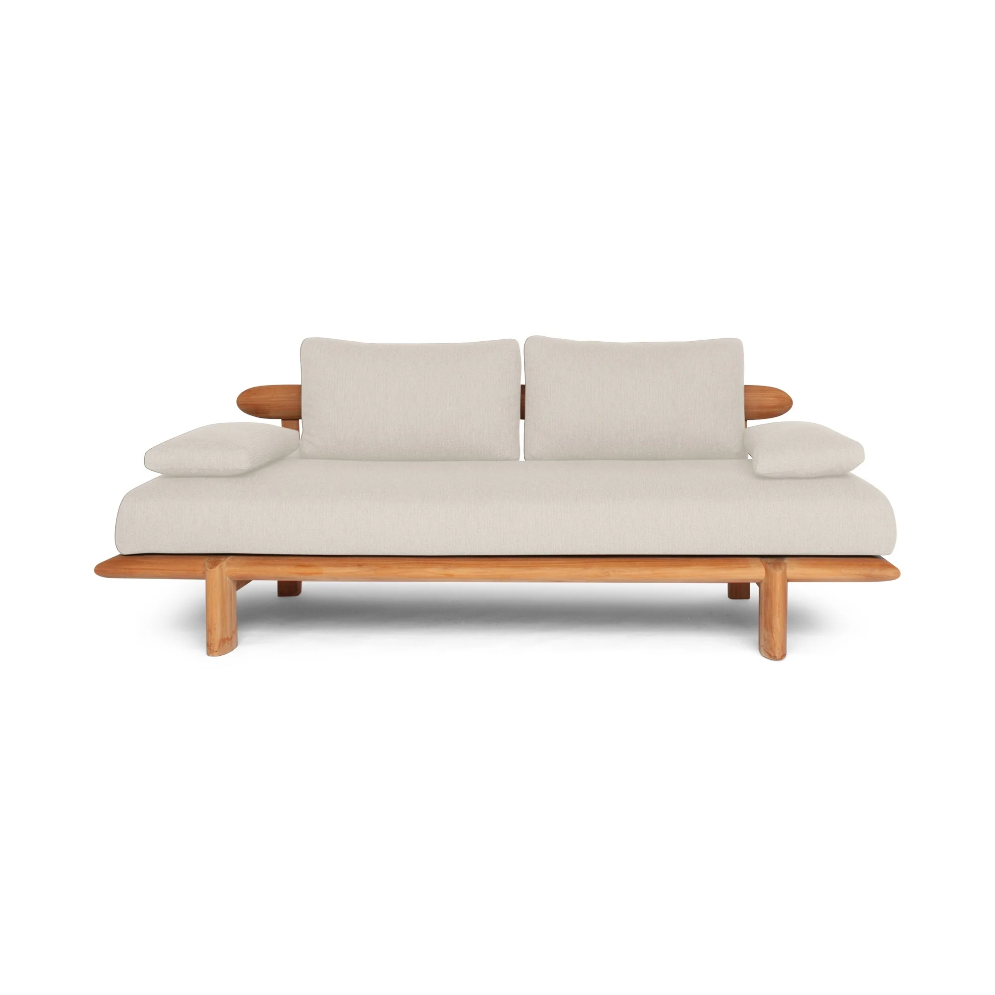 2-Sitzer Garten Sofa Lounge Livorno aus Teakholz, 218x92×72 cm