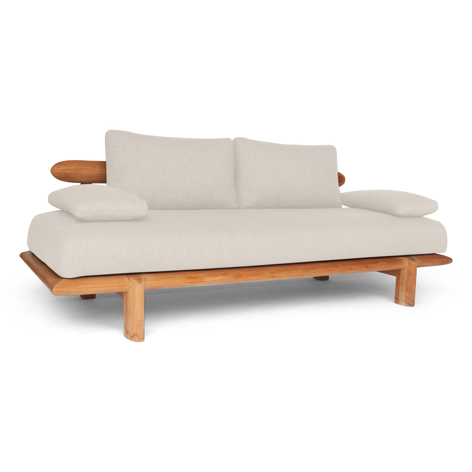 2-Sitzer Garten Sofa Lounge Livorno aus Teakholz, 218x92×72 cm - Image 6