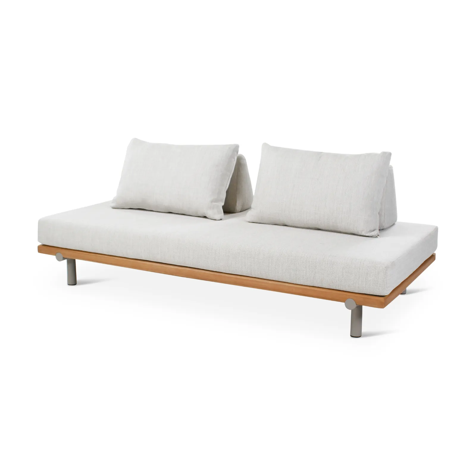 2-Sitzer Gartensofa Emilio aus Teakholz mit muschelfarbenen Kissen aus Outdoor-Stoff, 190x95x69 cm - Image 4