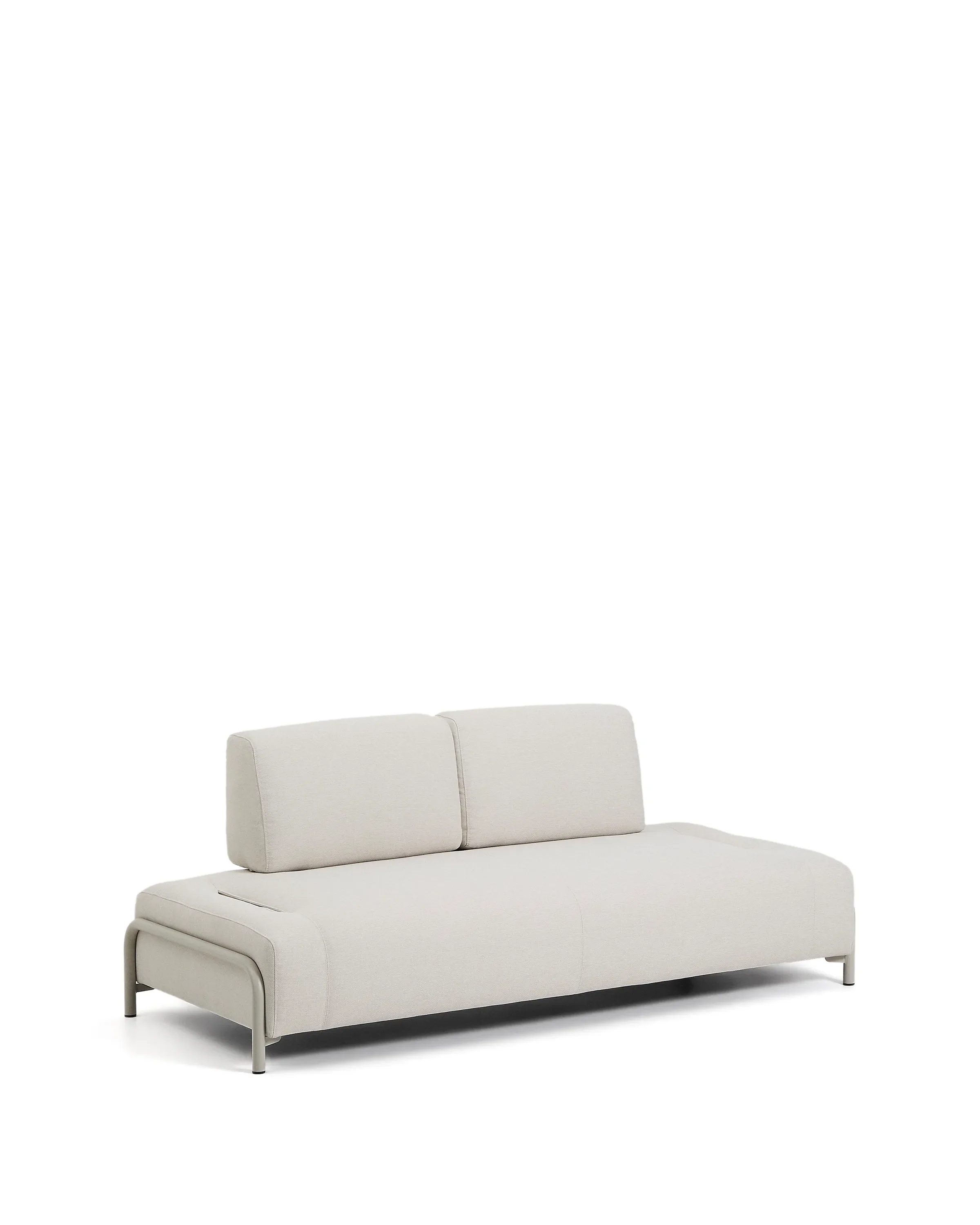 2-Sitzer-Modul Compo aus Chenille in Ecru mit beigem Metallgestell 200 cm FSC Mix Credit - Image 4