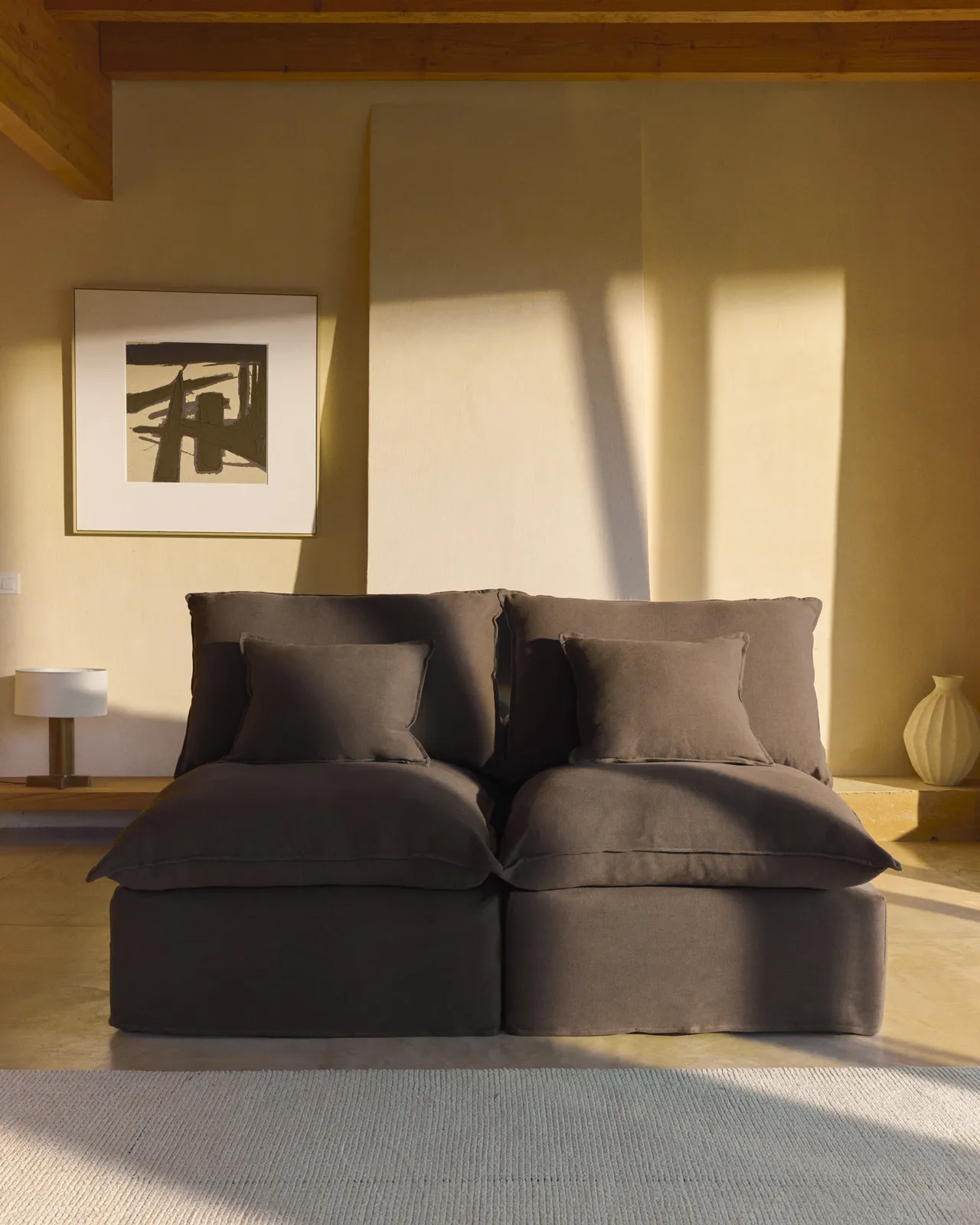 2-Sitzer-Modularsofa Anarela mit abnehmbarem Bezug aus Leinen und Viskose, 180 cm, FSC Mix Credit - Image 10