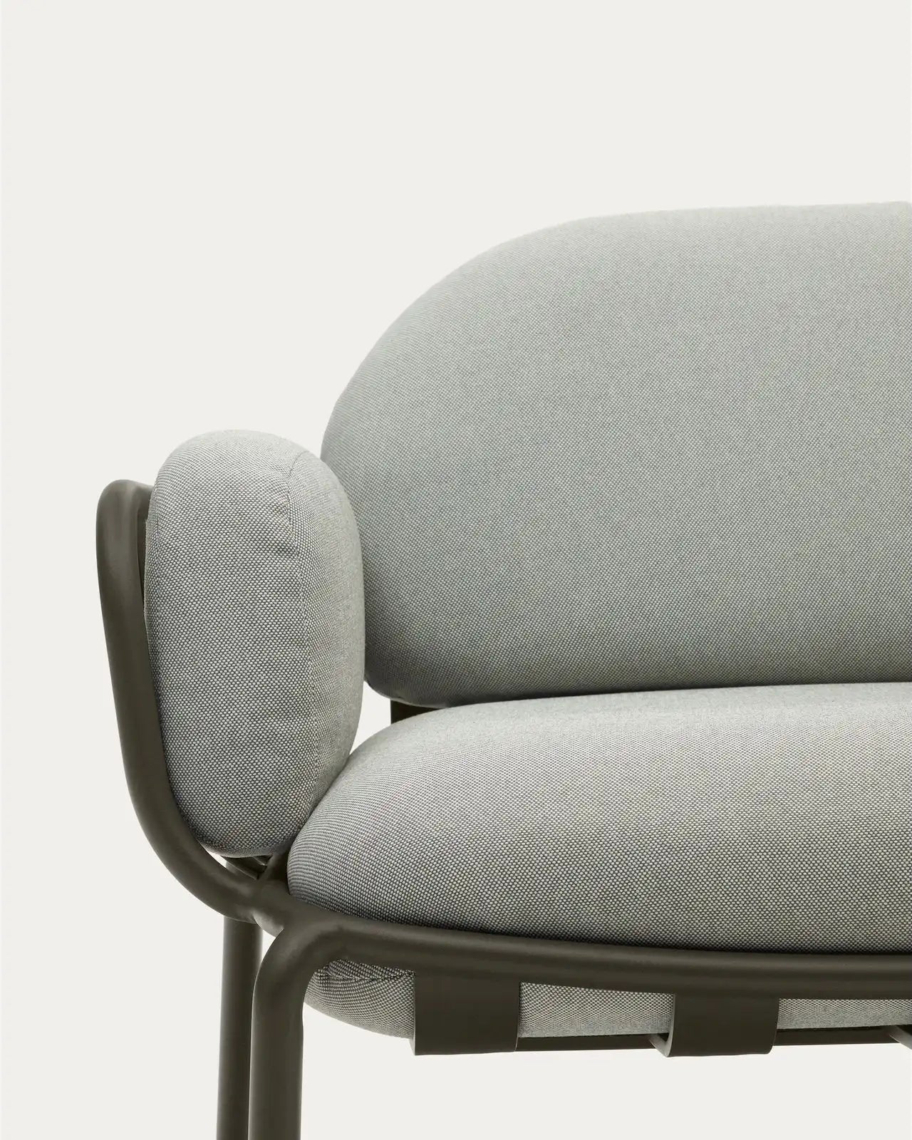 2-Sitzer-Outdoor-Sofa Joncols mit Bezug in Grau aus Aluminium mit grün lackiertem Finish 164 cm - Image 2
