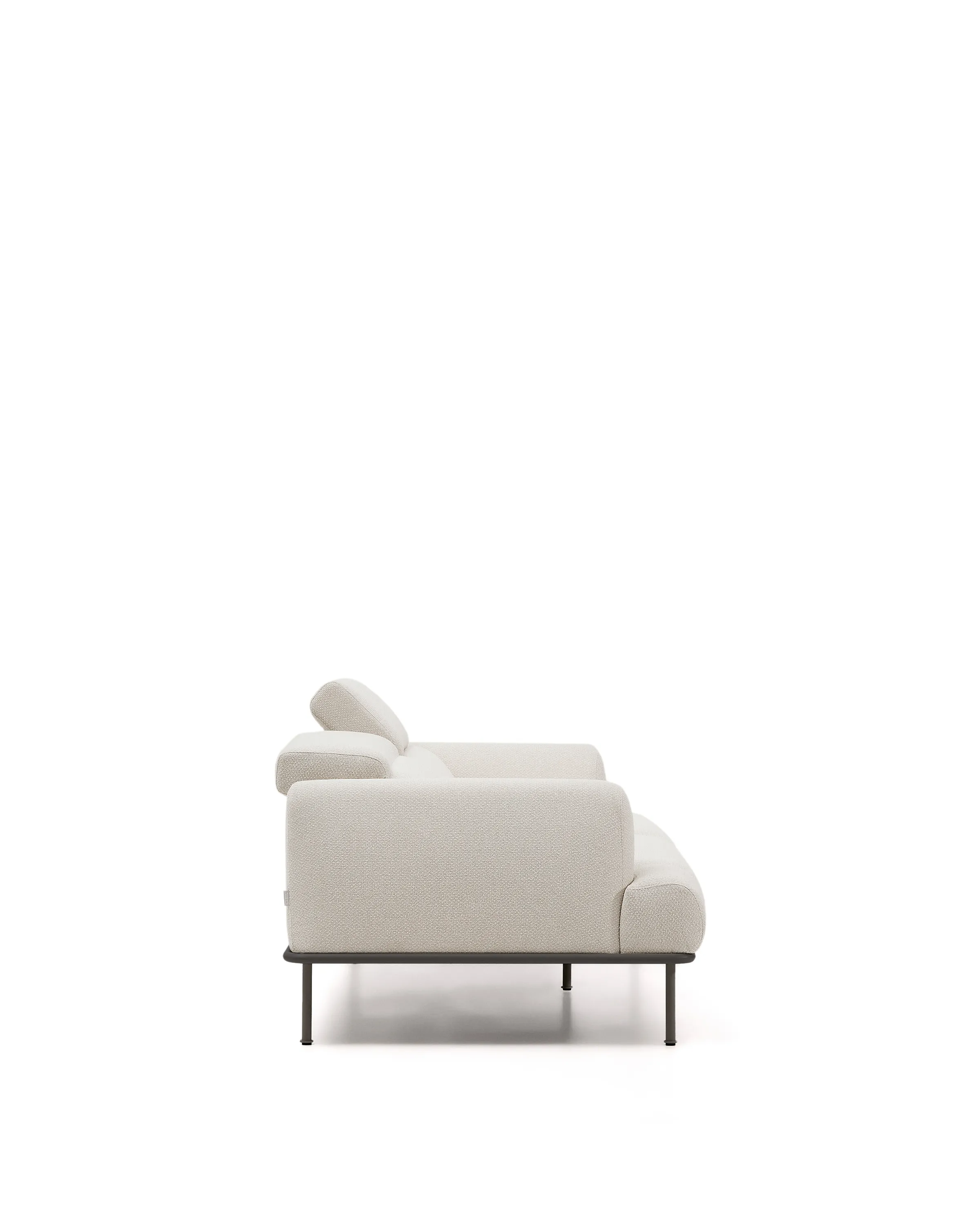 2-Sitzer-Sofa Aurum aus ecrufarbener Chenille mit verstellbarem Kopfteil und mattgrauer Metallbasis 210 cm FSC Mix Credit - Image 11