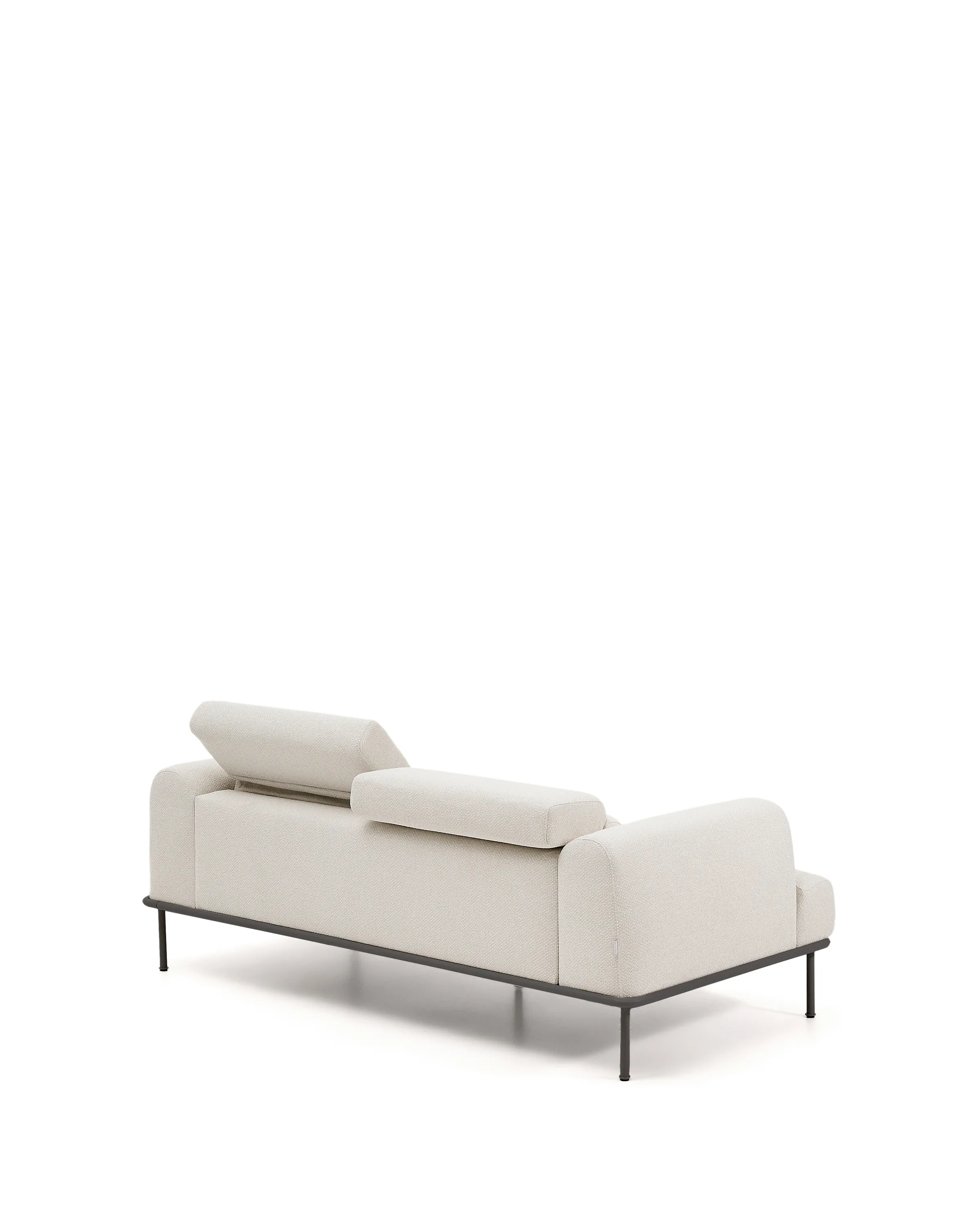 2-Sitzer-Sofa Aurum aus ecrufarbener Chenille mit verstellbarem Kopfteil und mattgrauer Metallbasis 210 cm FSC Mix Credit - Image 12