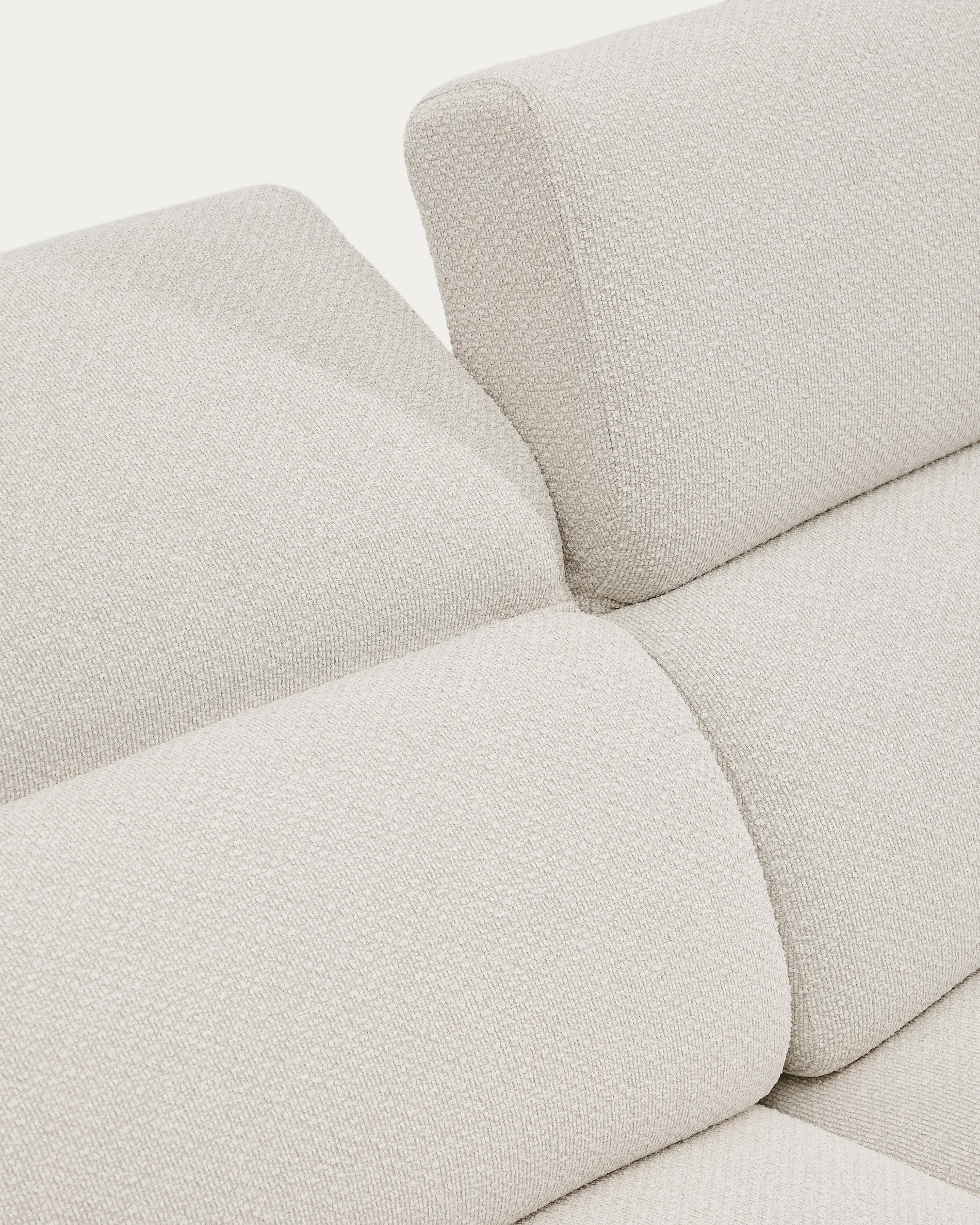 2-Sitzer-Sofa Aurum aus ecrufarbener Chenille mit verstellbarem Kopfteil und mattgrauer Metallbasis 210 cm FSC Mix Credit - Image 14