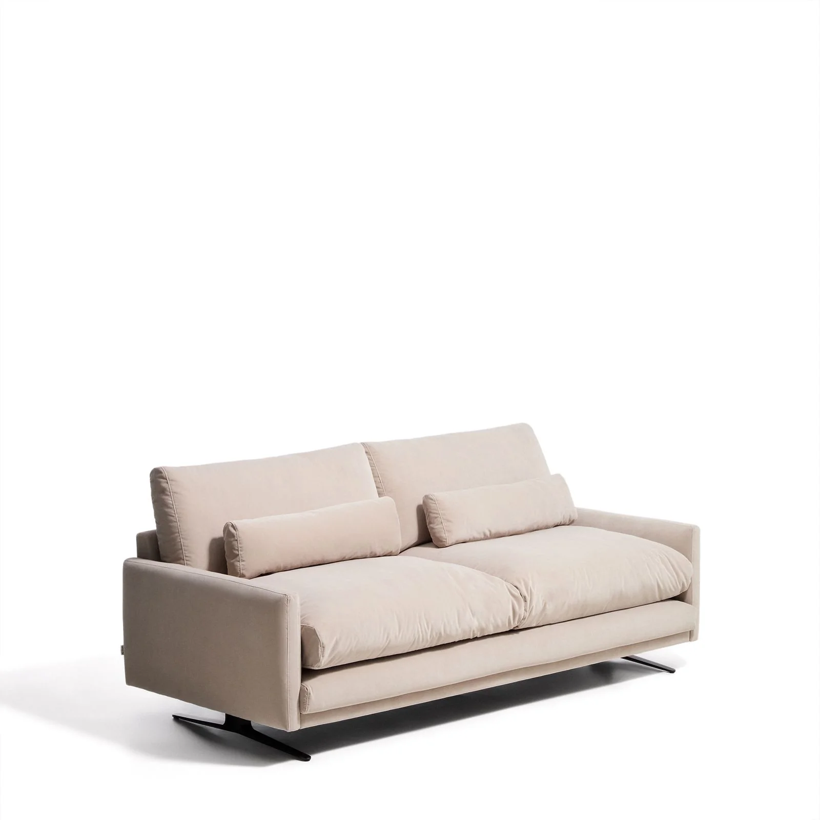 2-Sitzer-Sofa Veliro, schwer entflammbar, mit Samt und Stahlbeinen mit schwarzem Finish, 210 cm, FSC Mix Credit - Image 14