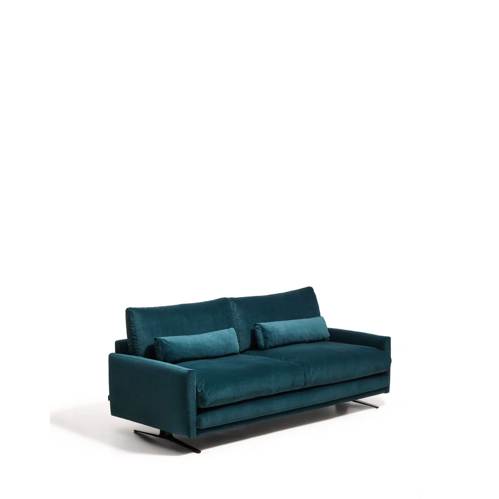 2-Sitzer-Sofa Veliro, schwer entflammbar, mit Samt und Stahlbeinen mit schwarzem Finish, 210 cm, FSC Mix Credit - Image 4