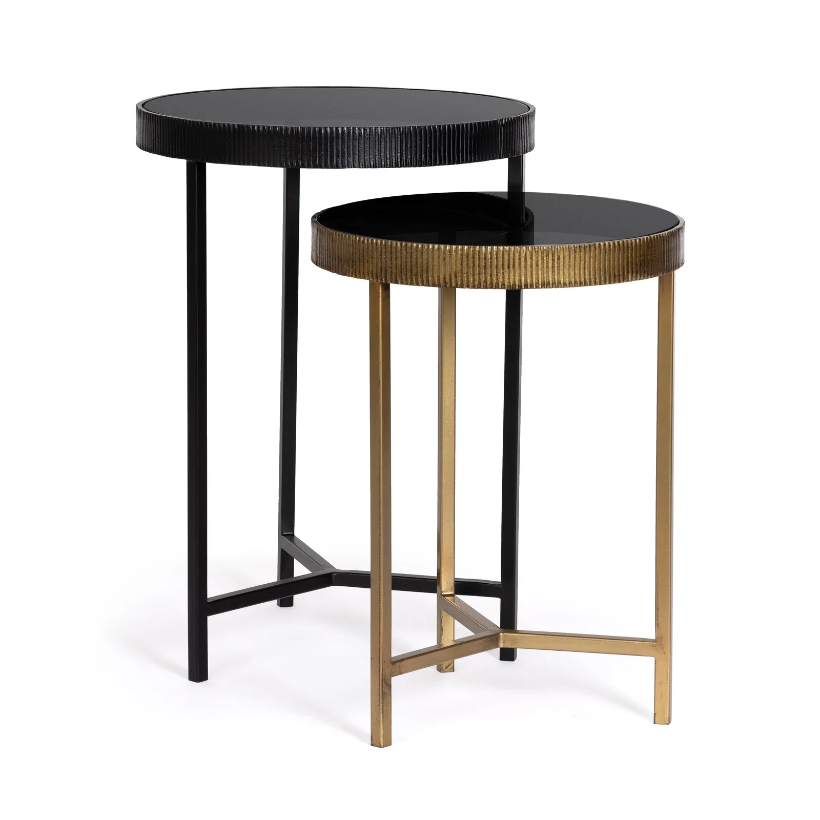 2er Set Beistelltisch Rund Hoch Yamir
