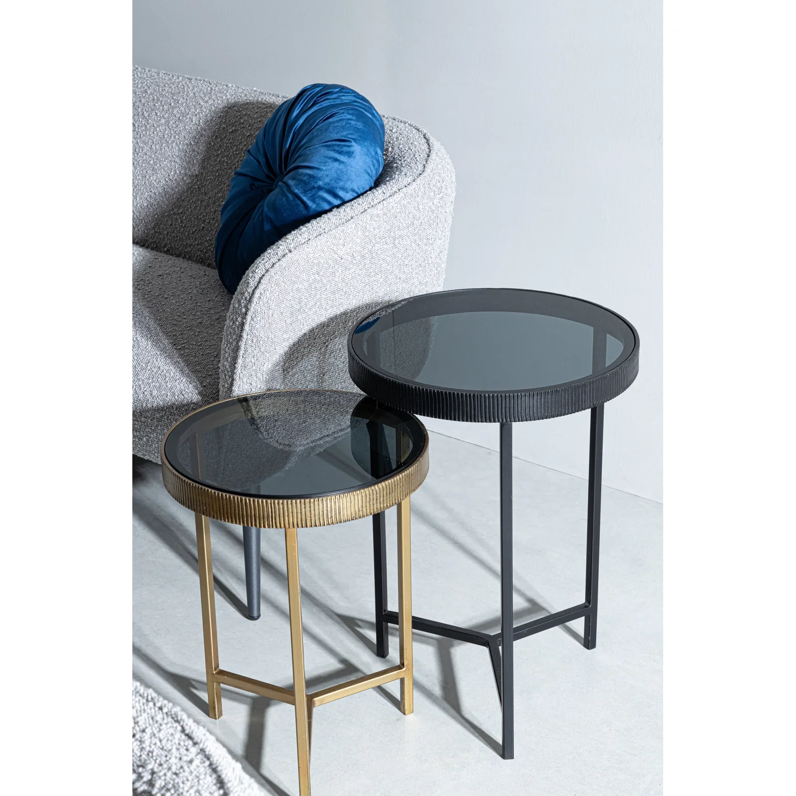 2er Set Beistelltisch Rund Hoch Yamir - Image 2