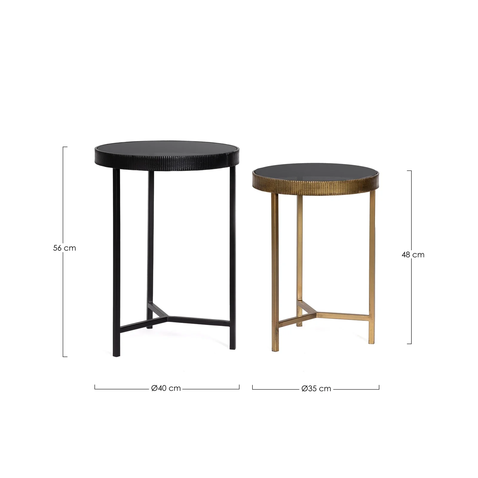 2er Set Beistelltisch Rund Hoch Yamir - Image 4