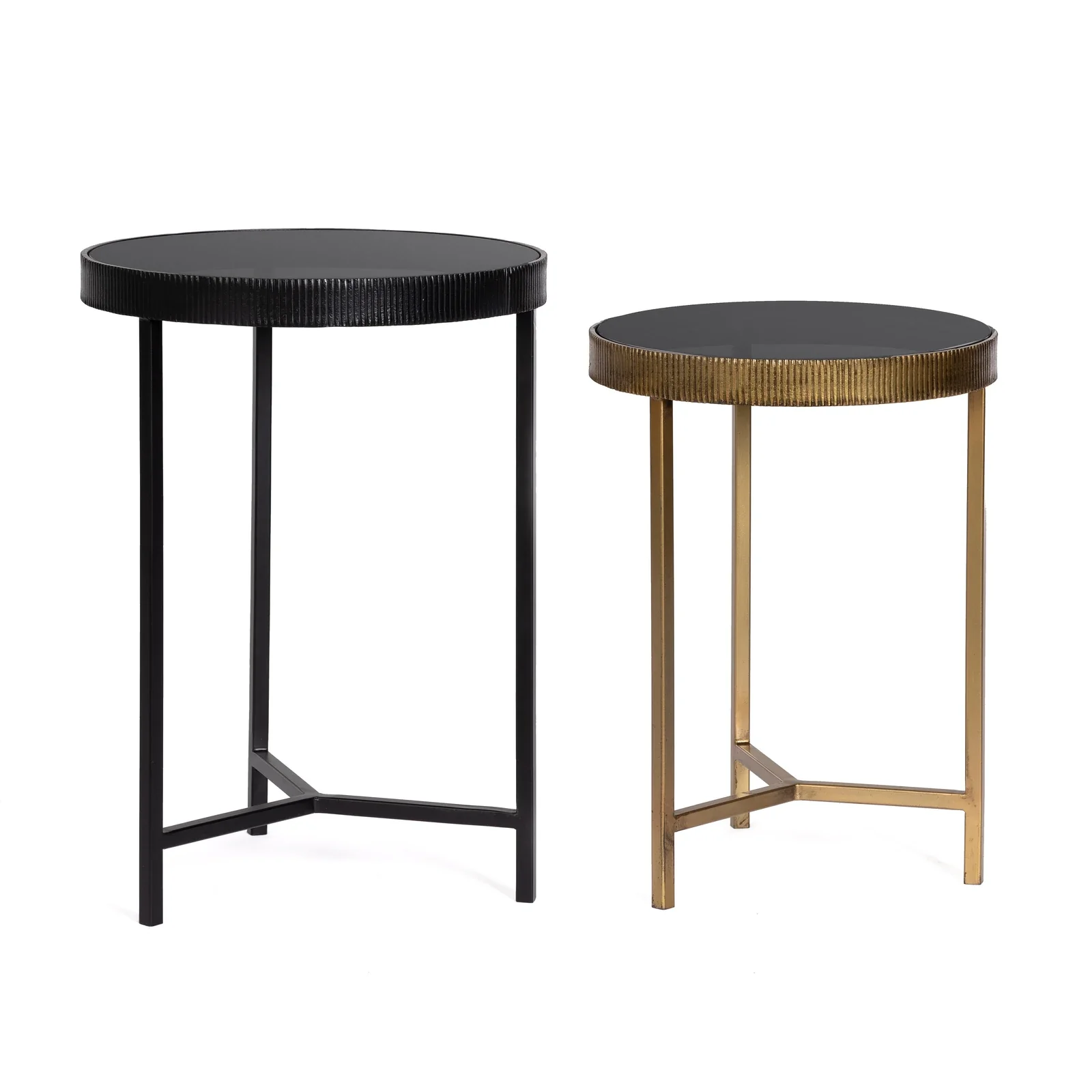 2er Set Beistelltisch Rund Hoch Yamir - Image 5