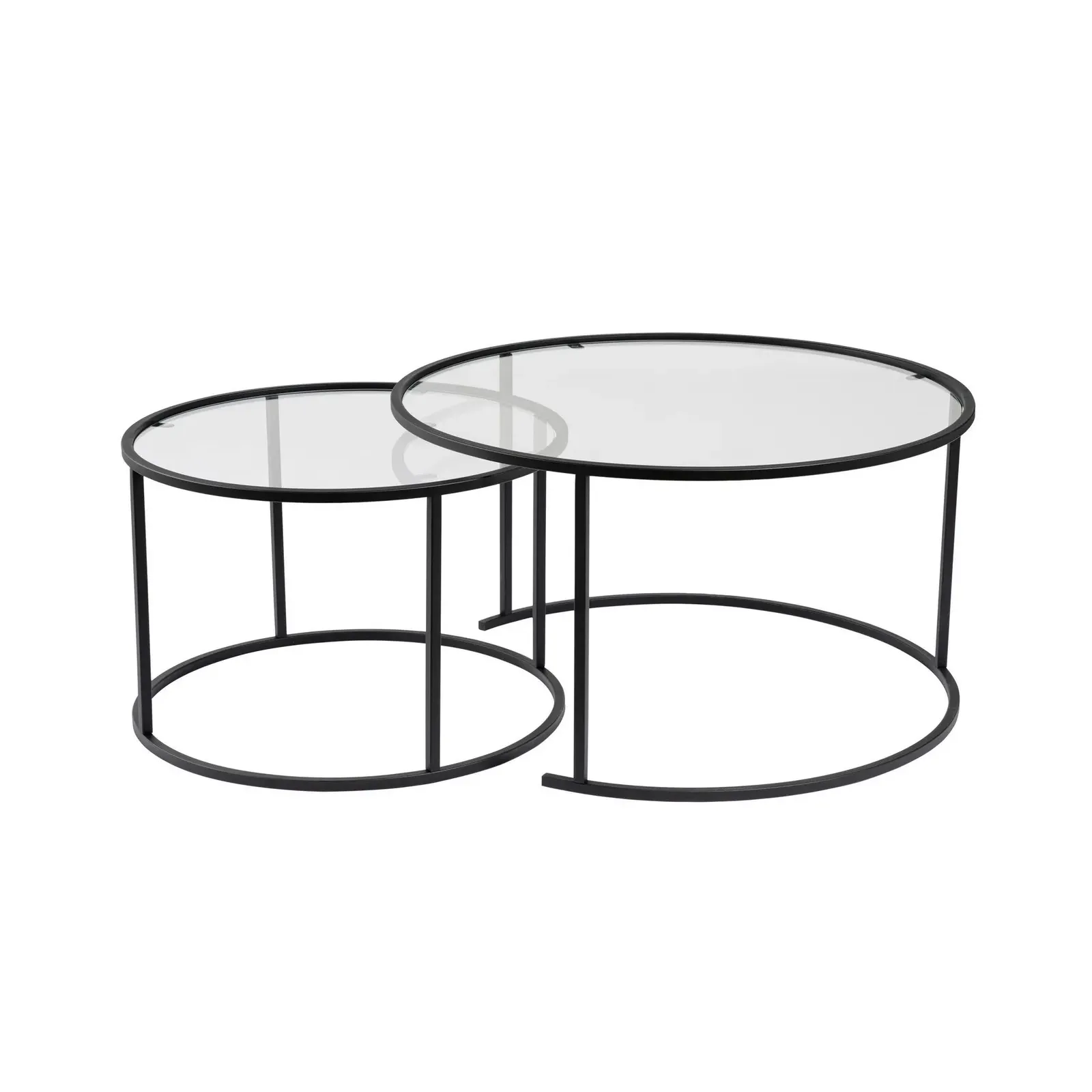 2er-Set Couchtisch Aurum aus gehärtetem Glas und Metall 80Ø - Image 15