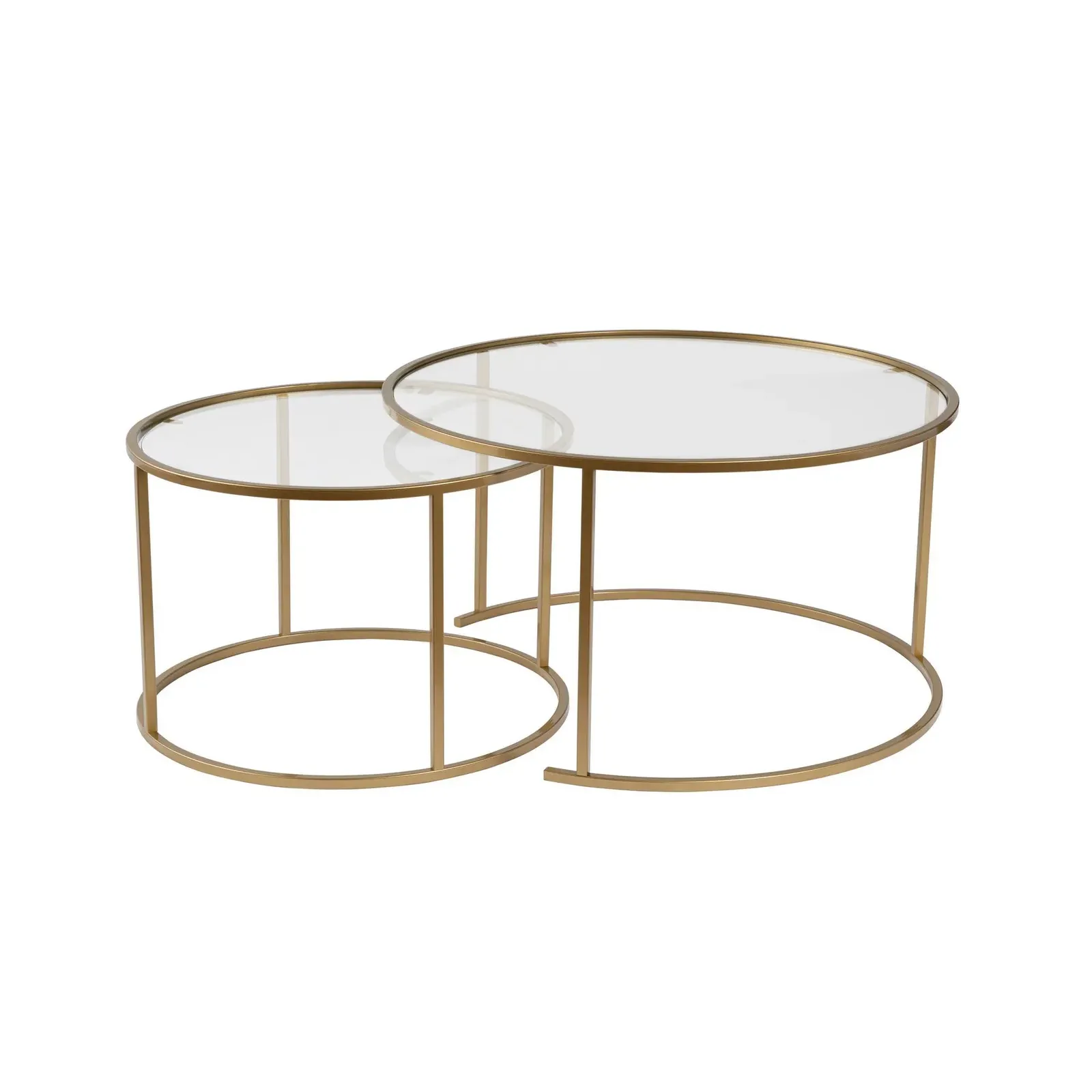 2er-Set Couchtisch Aurum aus gehärtetem Glas und Metall 80Ø - Image 22