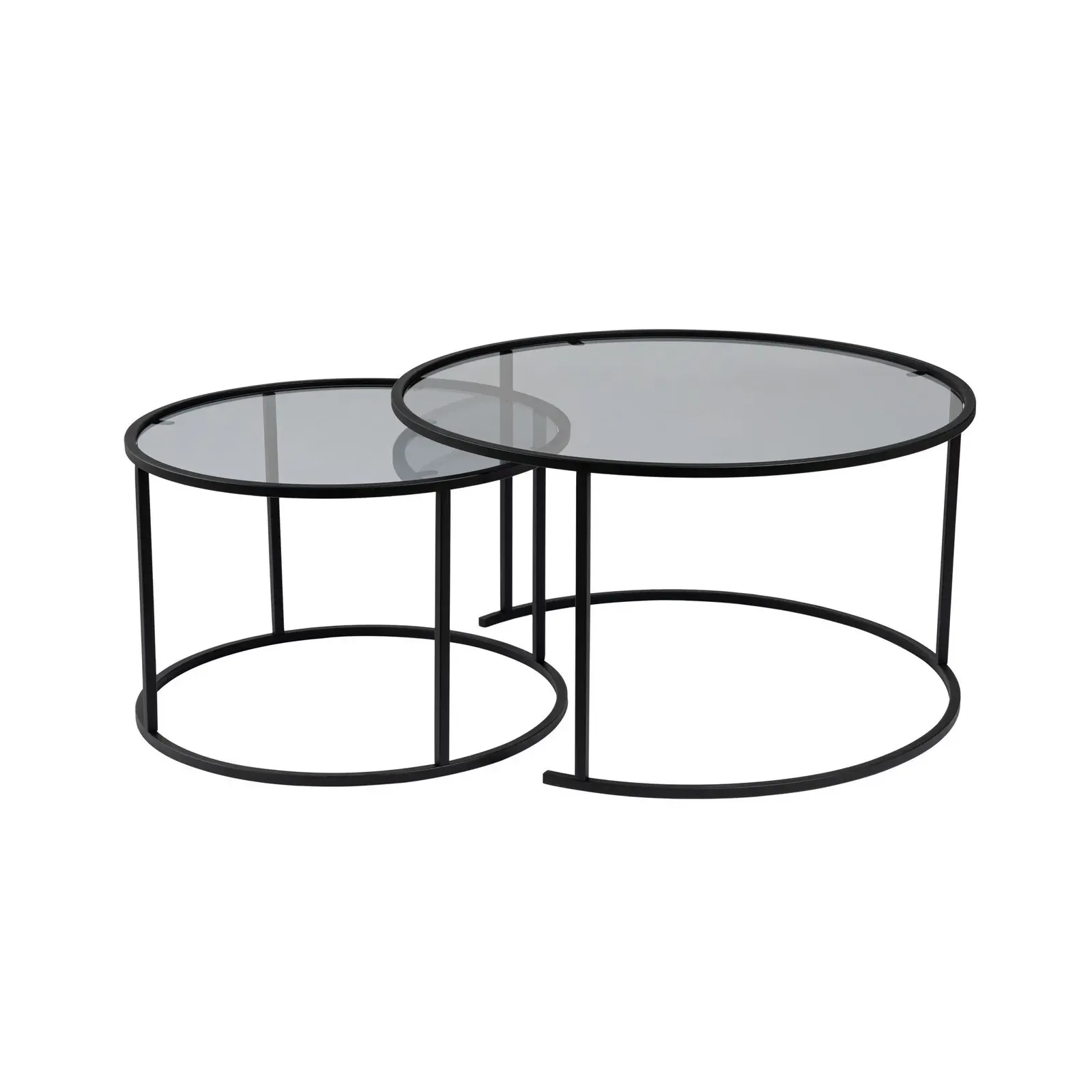 2er-Set Couchtisch Aurum aus gehärtetem Glas und Metall 80Ø - Image 8