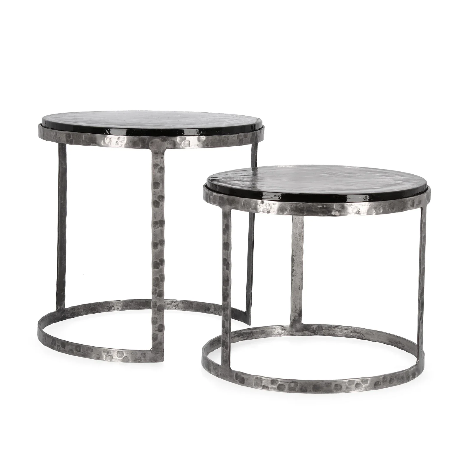2er Set Couchtisch Nickel rund Zayla