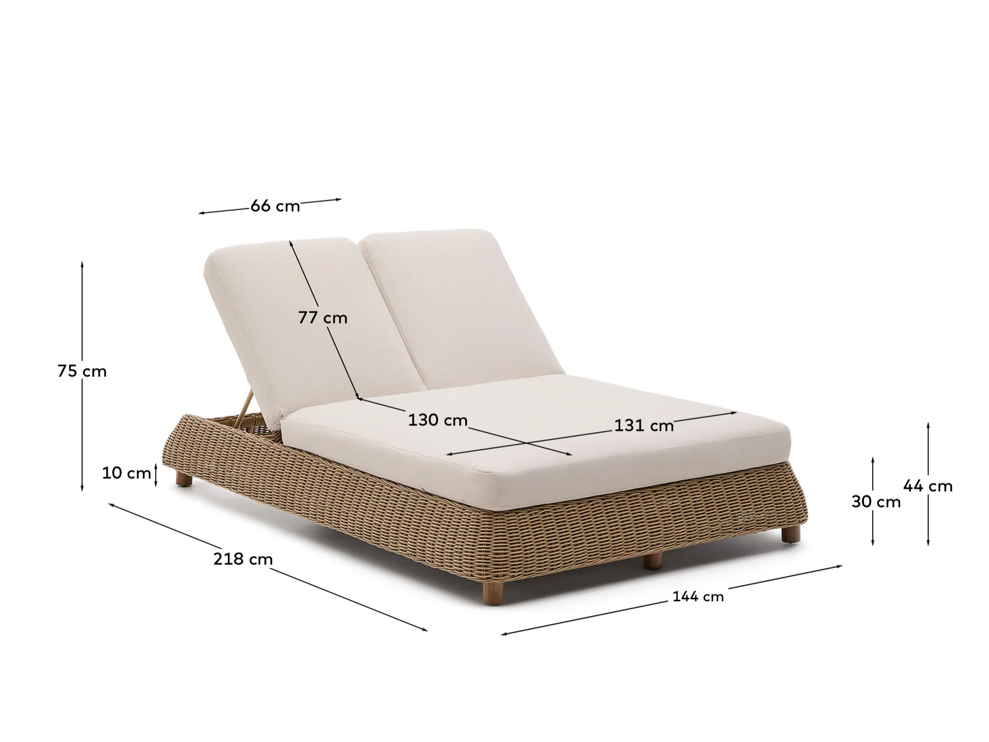 2er-Sonnenliege Meria aus synthetischem Rattan - Image 12