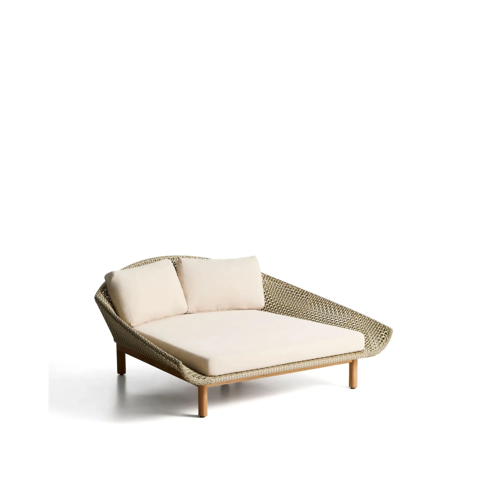 2er-Sonnenliege Olbia aus synthetischem Rattan und massivem Teakholz FSC 100 %