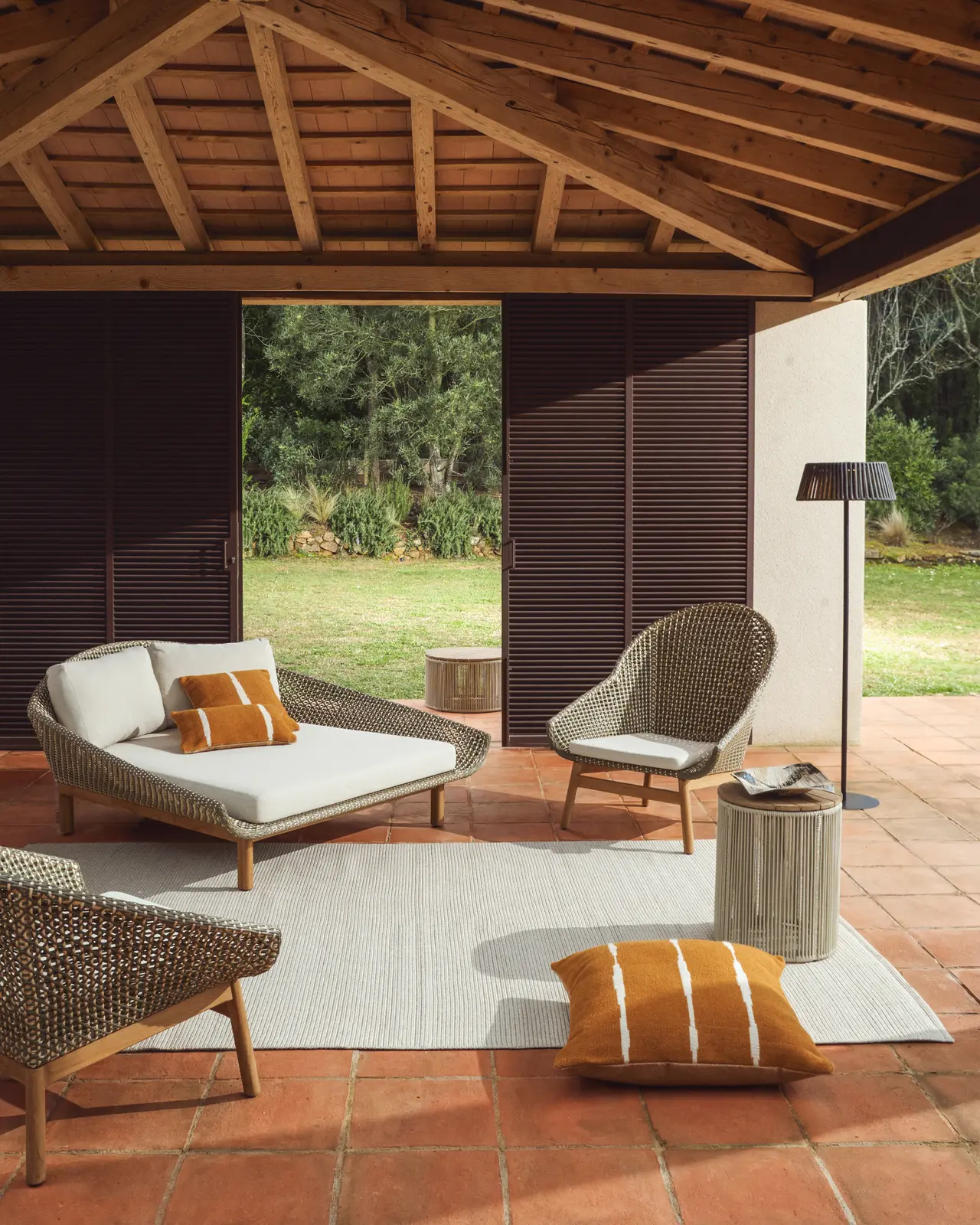 2er-Sonnenliege Olbia aus synthetischem Rattan und massivem Teakholz FSC 100 % - Image 2