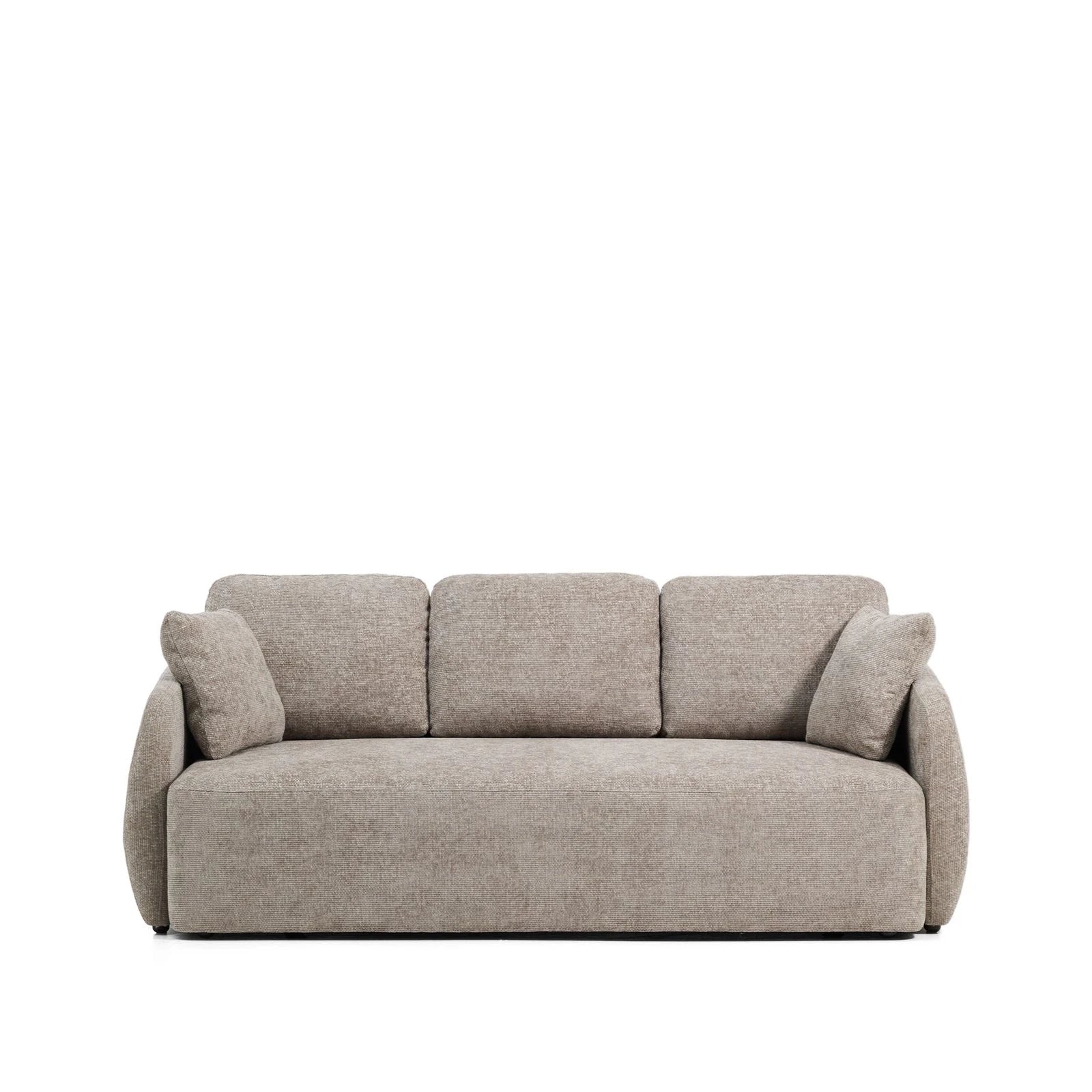 3-Sitzer-Bettsofa Laira in taupefarbener Chenille, 218 cm, FSC Mix Credit