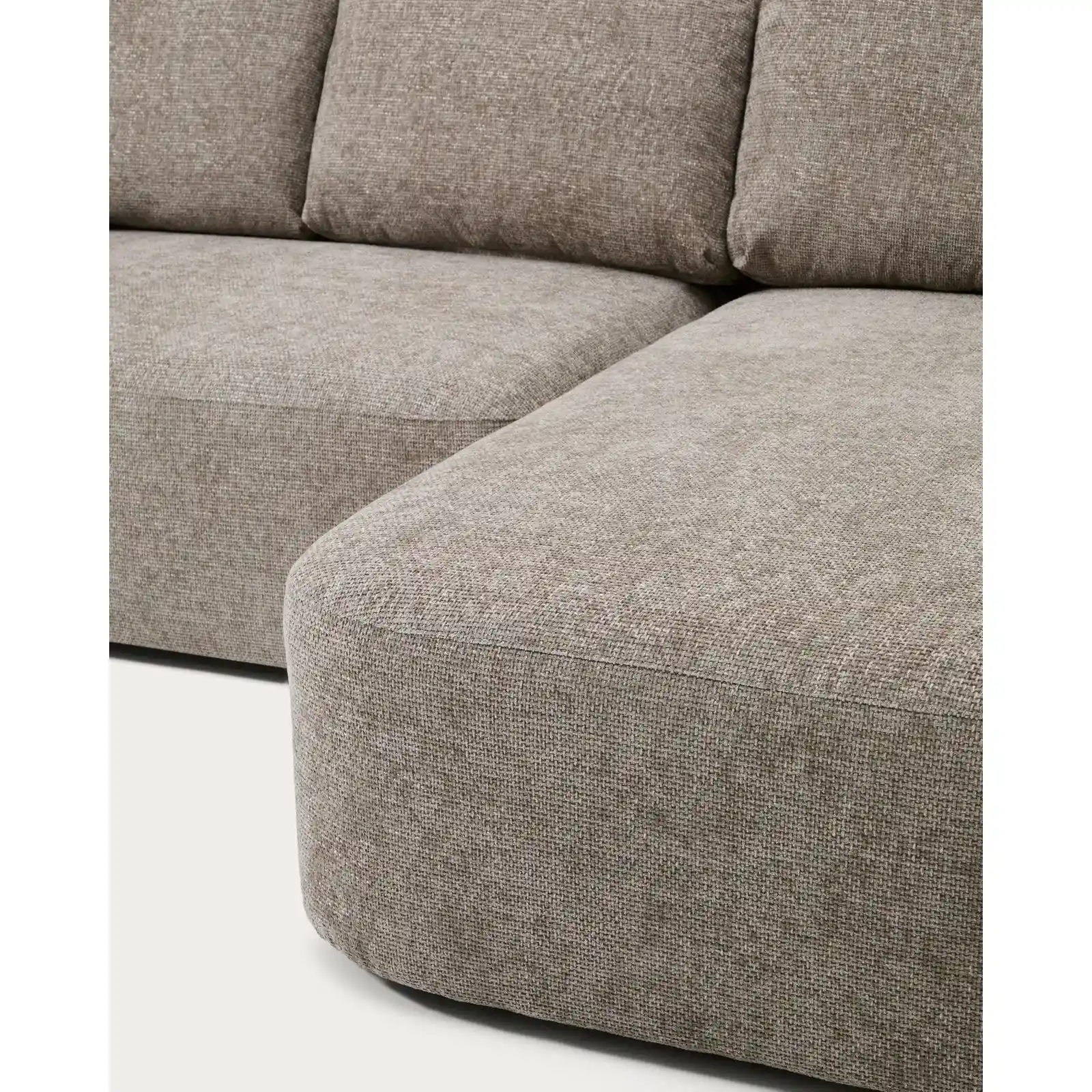 3-Sitzer-Bettsofa Laira in taupefarbener Chenille und Chaiselongue rechts, 246 cm, FSC Mix Credit - Image 4