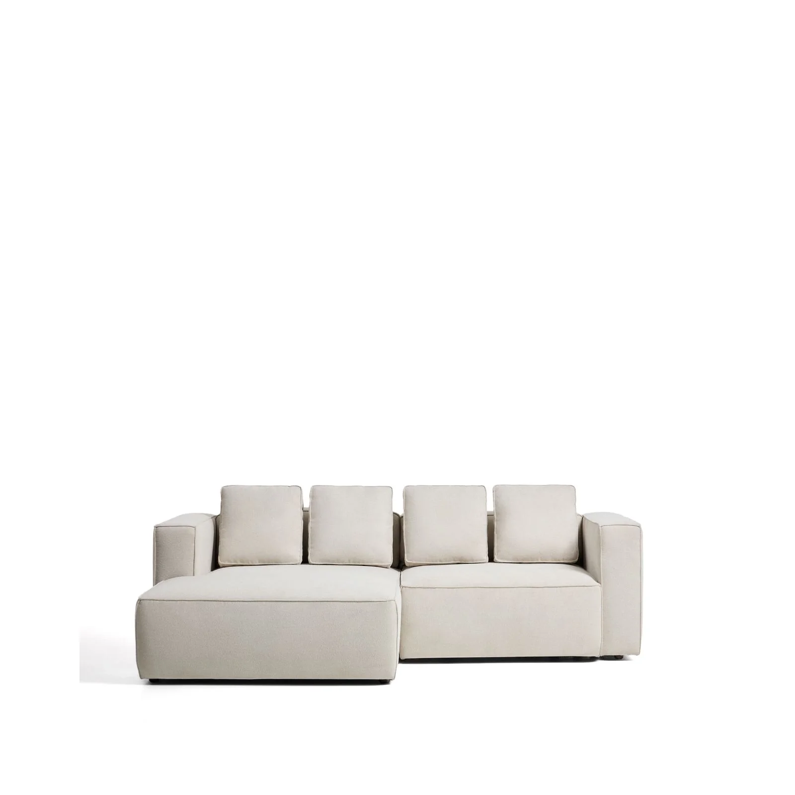 3-Sitzer Bettsofa Marela mit Chaiselongue links in beiger Chenille, 236 cm, FSC Mix Credit