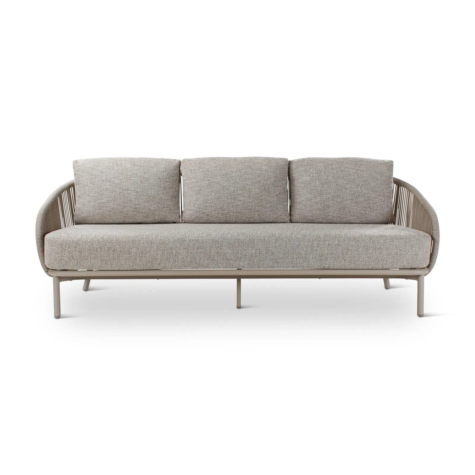 3-Sitzer Gartensofa Ariba aus Aluminium mit steinfarbenen Kissen, 220x79x75 cm - Image 2