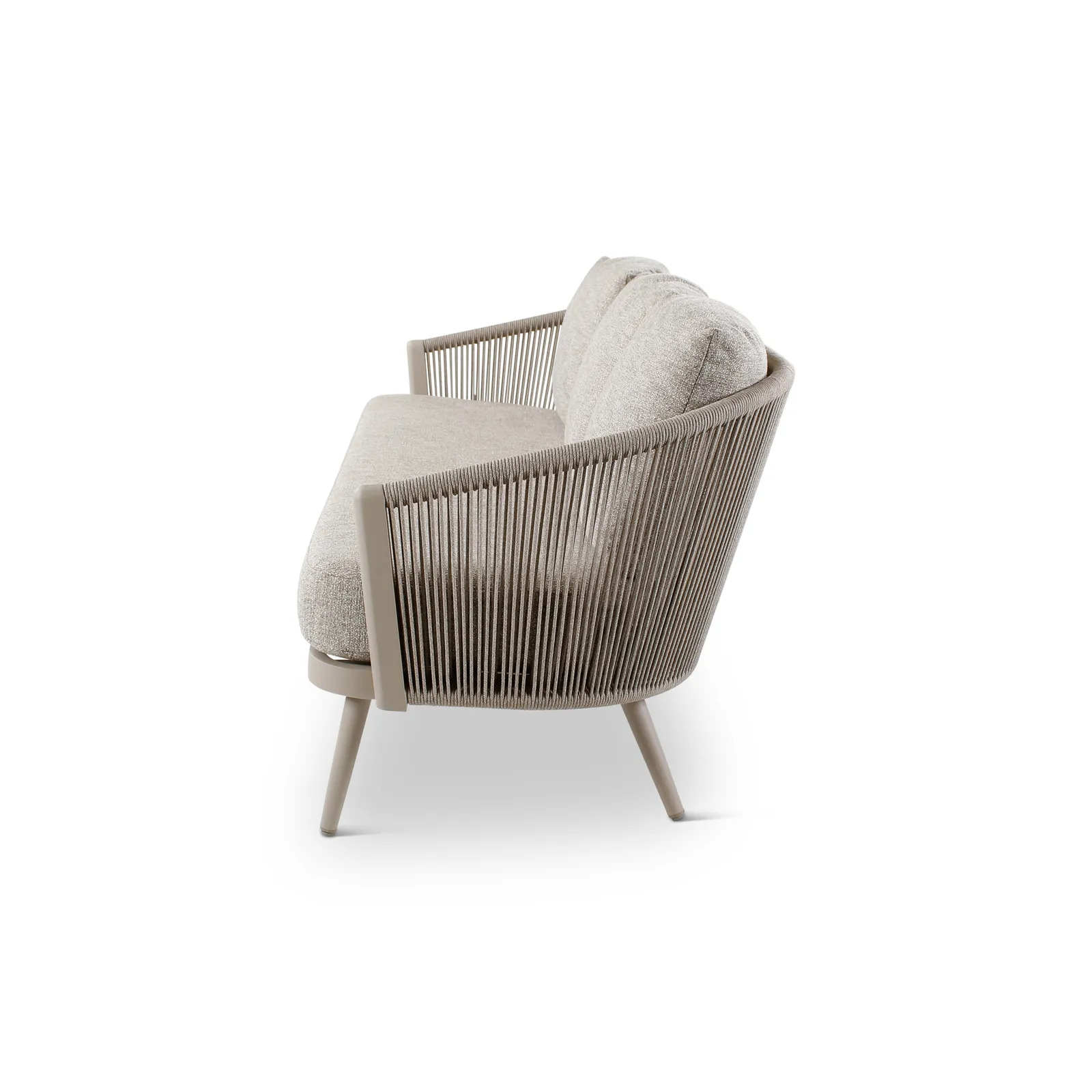 3-Sitzer Gartensofa Mikos aus Aluminium mit graufarbenen Kissen, 203x81x78 cm - Image 4