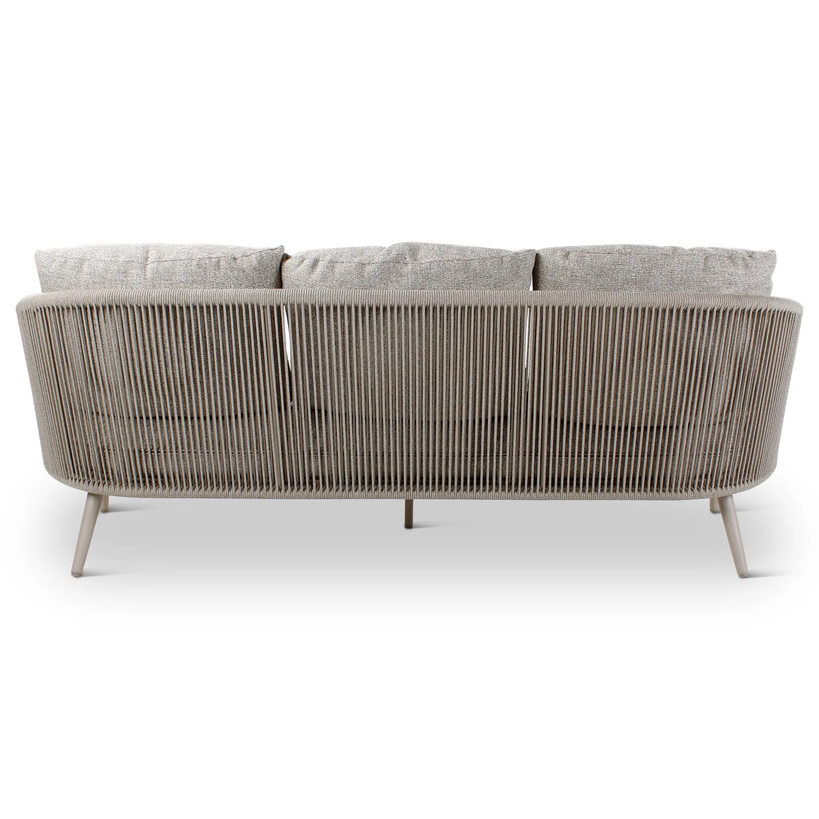 3-Sitzer Gartensofa Mikos aus Aluminium mit graufarbenen Kissen, 203x81x78 cm - Image 6