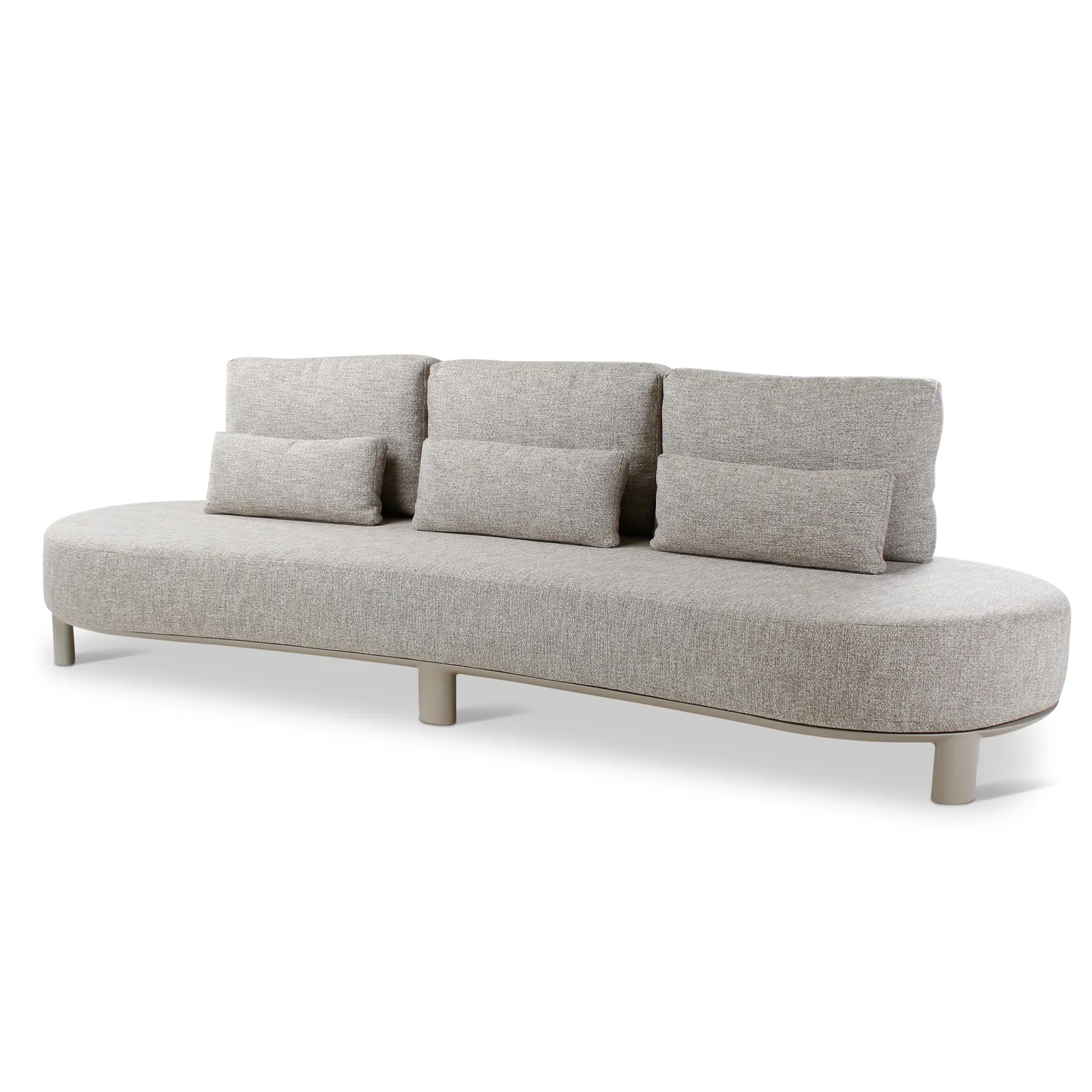 3-Sitzer Gartensofa Nimbo aus Aluminium mit graufarbenen Kissen, 275x93x68 cm