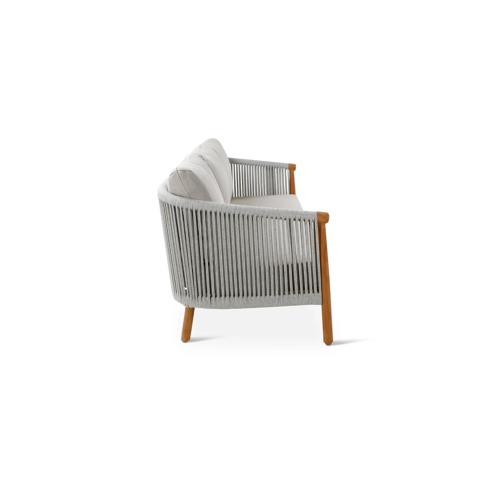 3-Sitzer Gartensofa Romeo aus Teakholz mit wolkenfarbenen Kissen, 209x82x82 cm - Image 6