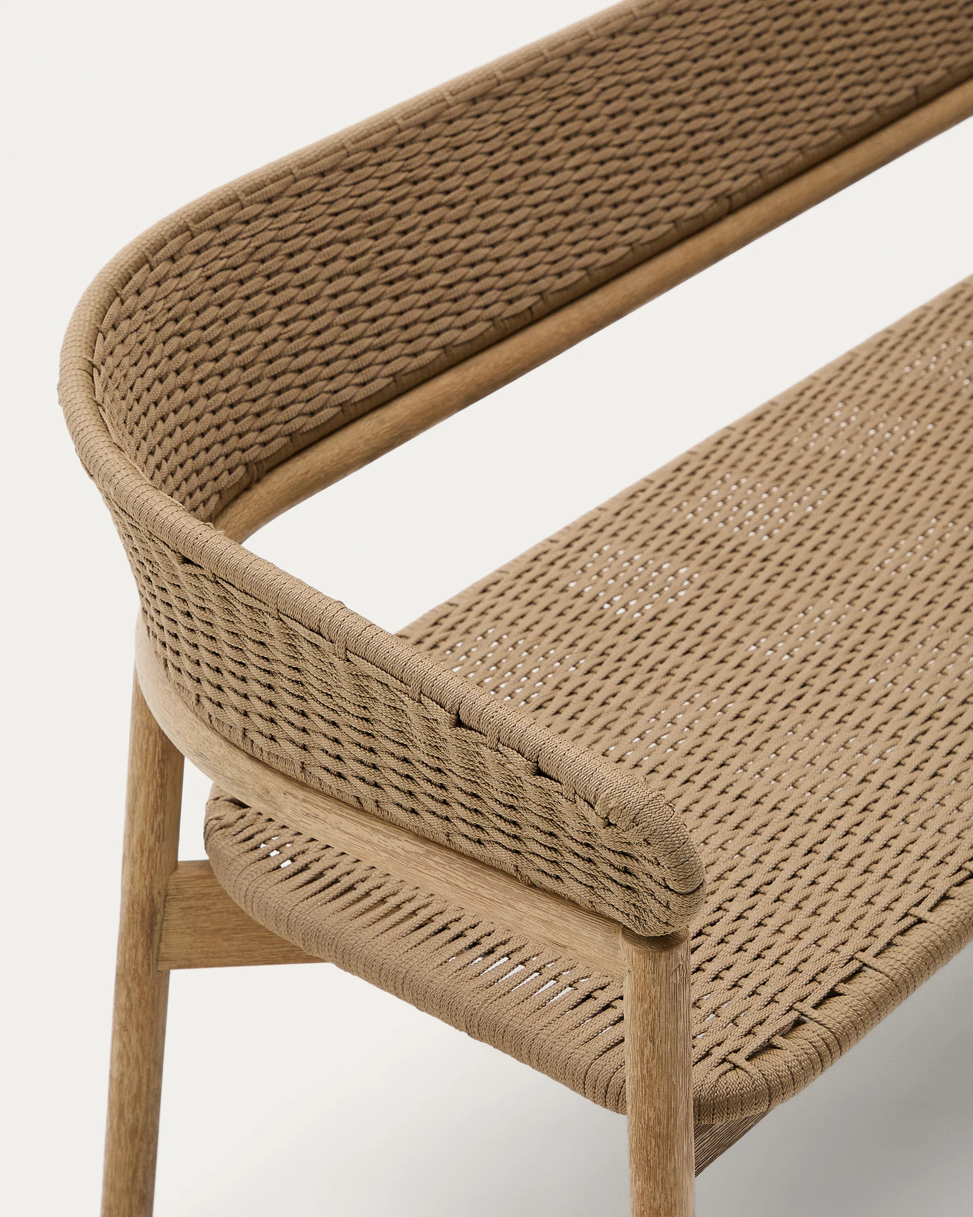 3-Sitzer-Sofa Arinella aus massivem Akazienholz mit Finish in natürlichem Farbton und beigem Seil FSC 100% 167 cm - Image 9