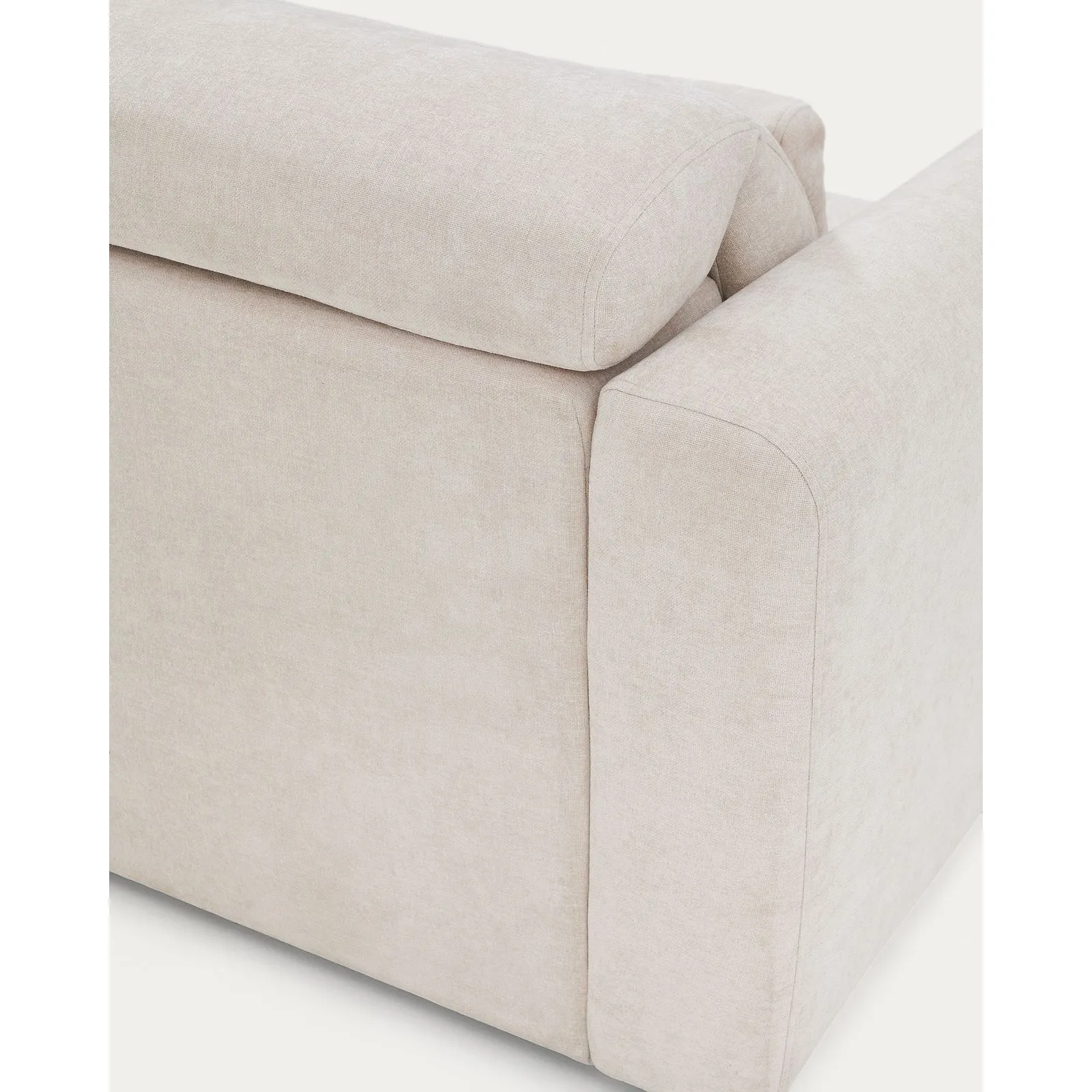 3-Sitzer-Sofa Lares mit elektrisch ausfahrbaren Sitzen und verstellbarer Kopfstütze in beiger Chenille, 255 cm - Image 12