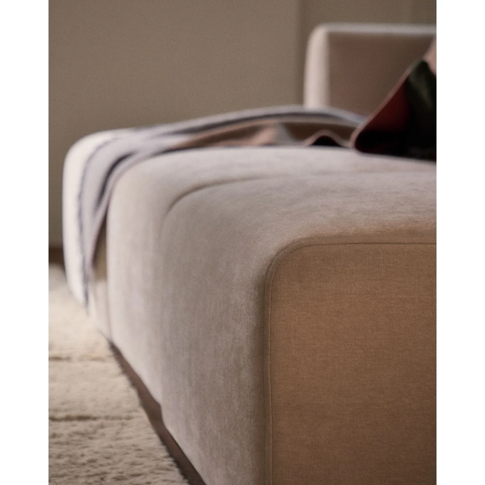3-Sitzer-Sofa Lares mit elektrisch ausfahrbaren Sitzen und verstellbarer Kopfstütze in beiger Chenille, 255 cm - Image 5