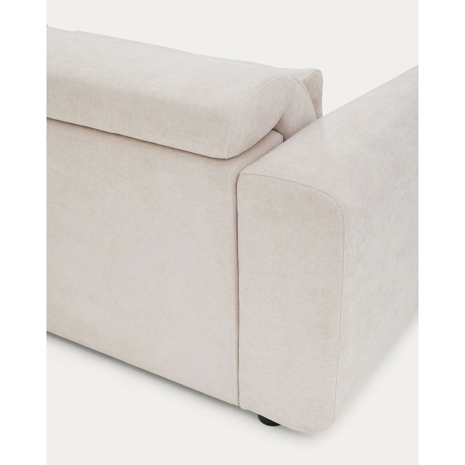 4-Sitzer-Sofa Lares mit elektrisch ausfahrbaren Sitzen und verstellbarer Kopfstütze in beiger Chenille, 290 cm - Image 12