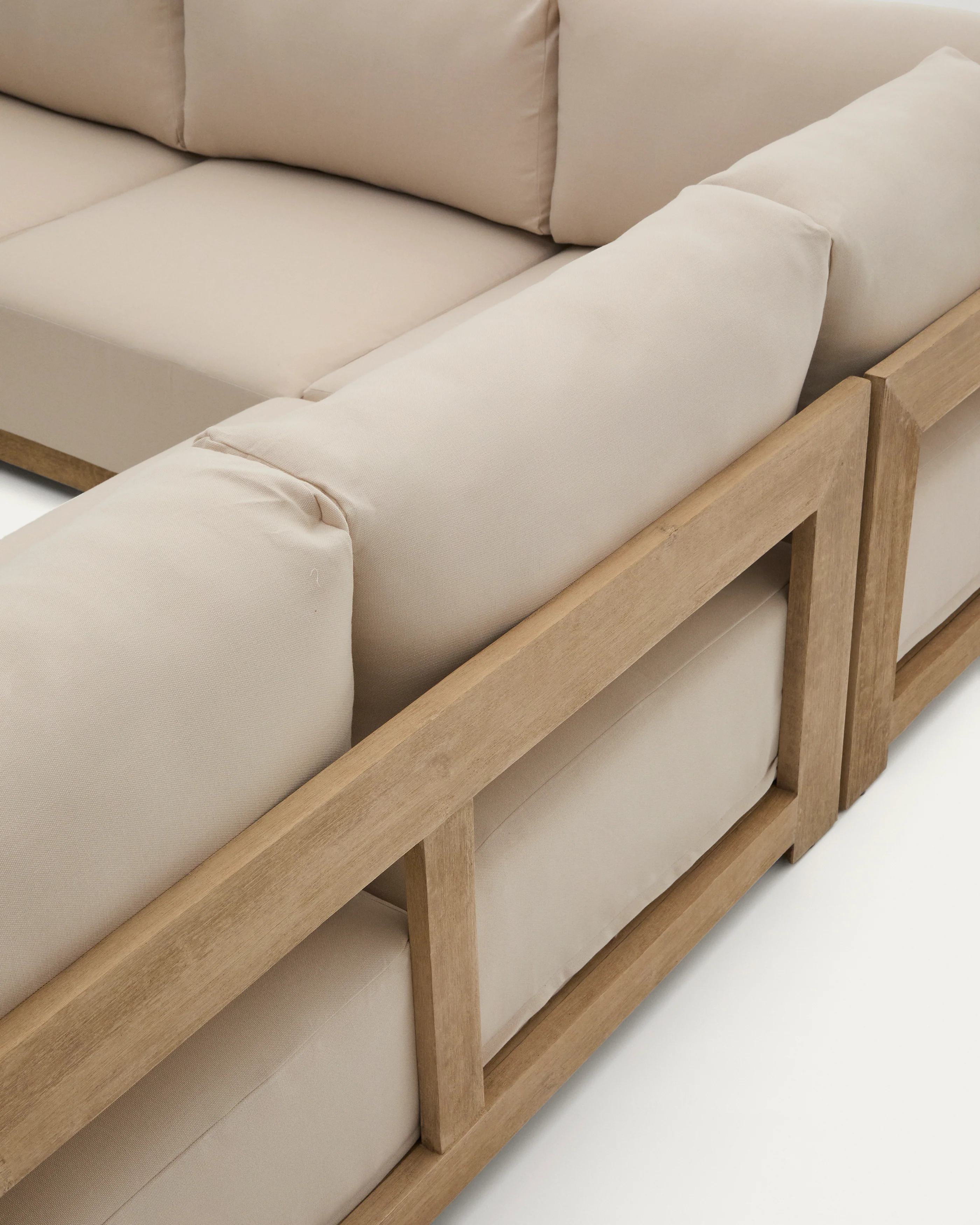 5-Sitzer-Ecksofa Ambra aus massivem Akazienholz mit hellem Finish 248 cm - Image 11