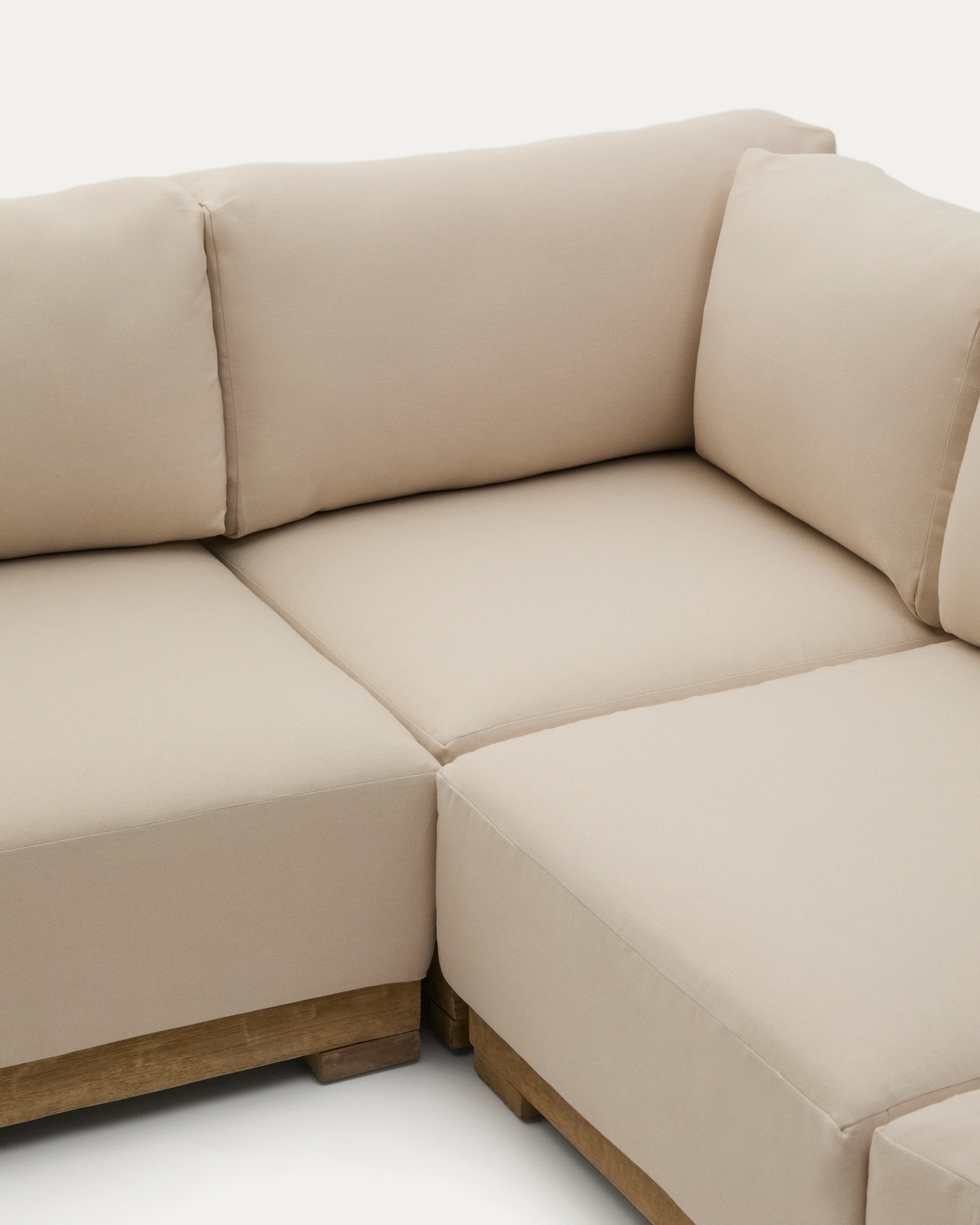 5-Sitzer-Ecksofa Ambra aus massivem Akazienholz mit hellem Finish 248 cm - Image 6