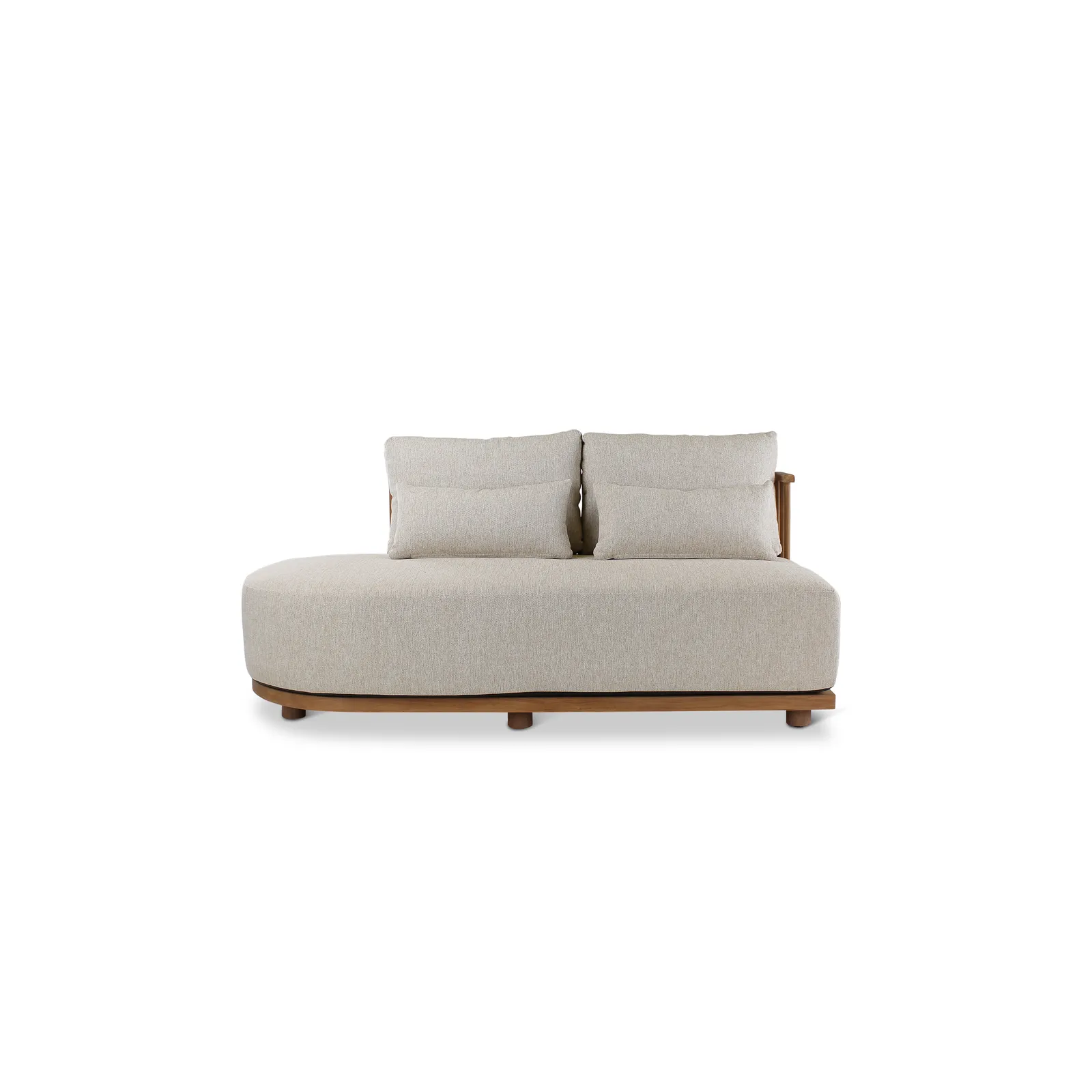 5-Sitzer-Gartensofa Pisang aus Teakholz mit cremefarbenen Kissen, 340x265x77 cm - Image 10