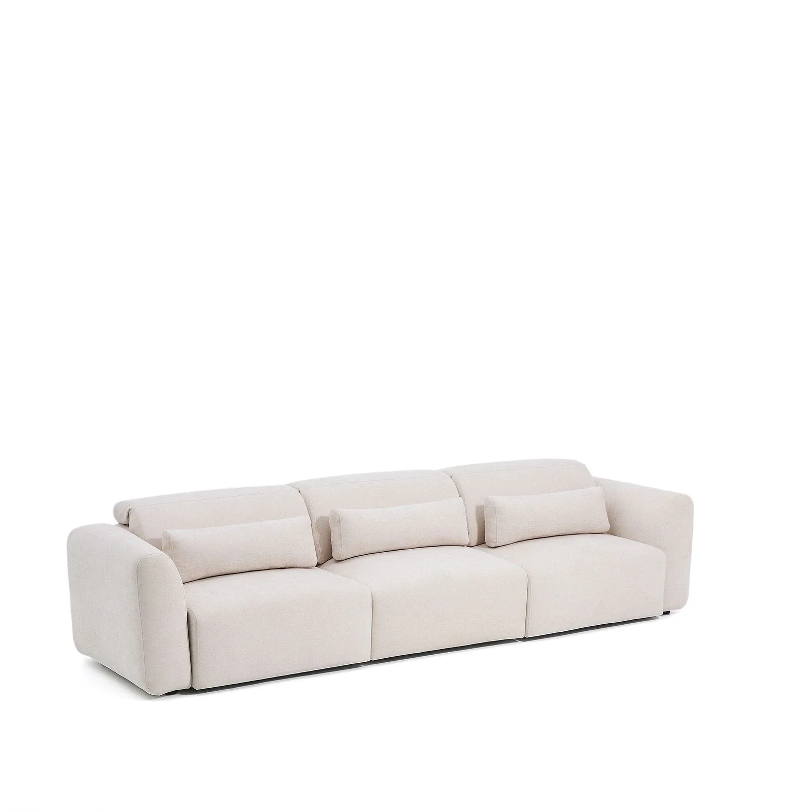 5-Sitzer-Sofa Lares mit elektrisch ausfahrbaren Sitzen und verstellbarer Kopfstütze in beiger Chenille, 335 cm - Image 8