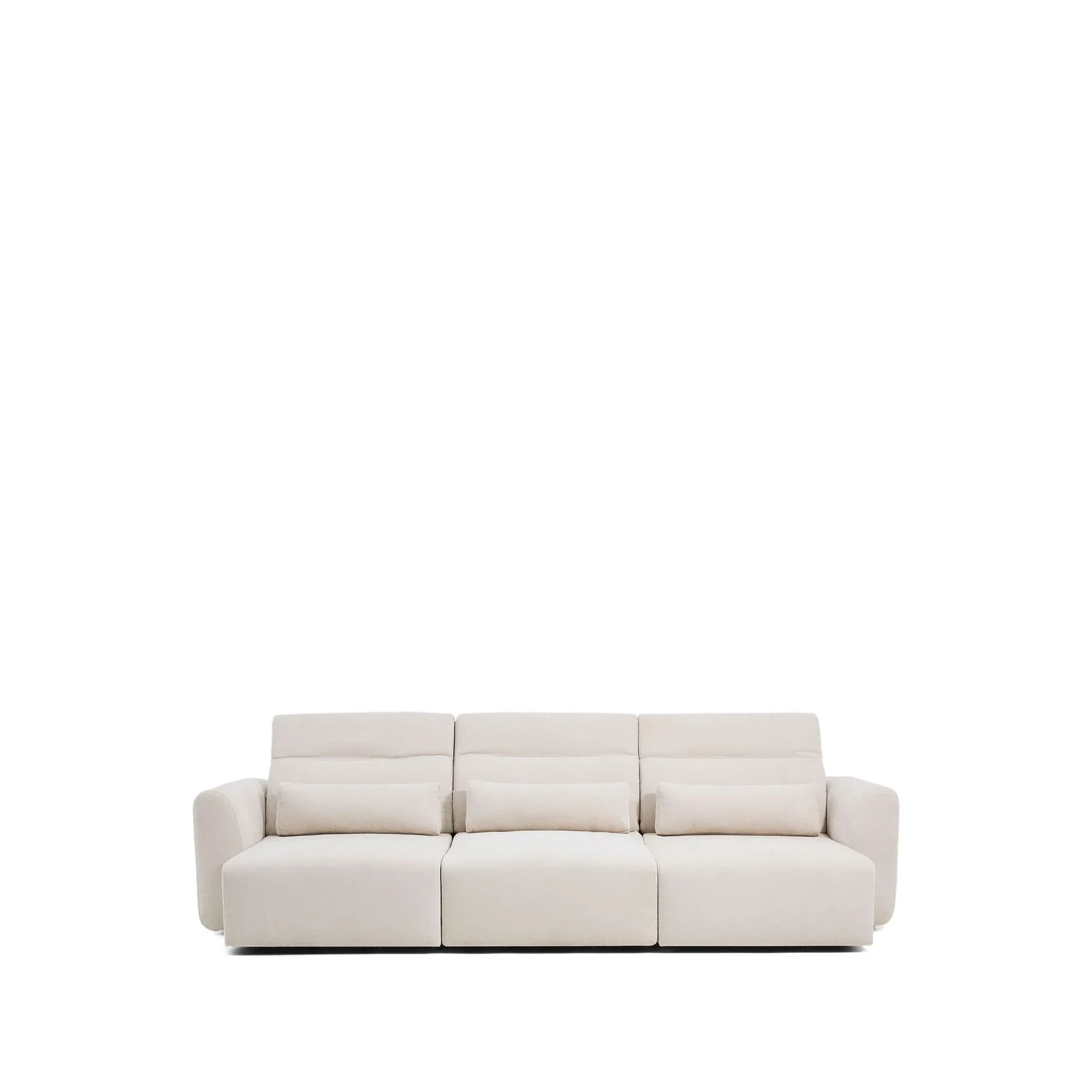 5-Sitzer-Sofa Lares mit elektrisch ausfahrbaren Sitzen und verstellbarer Kopfstütze in beiger Chenille, 335 cm - Image 9