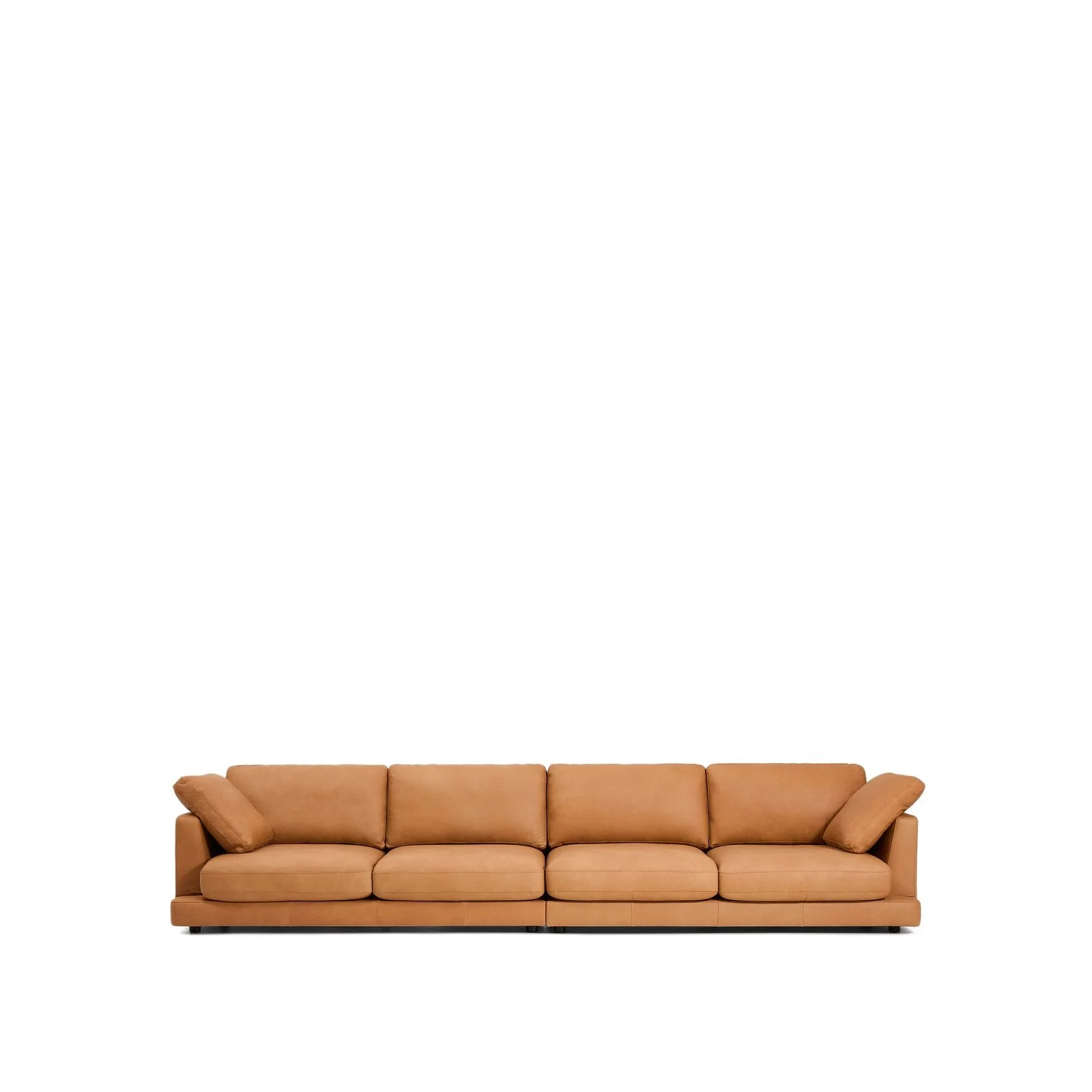 6-Sitzer-Sofa Gala in braunem Leder, 390 cm