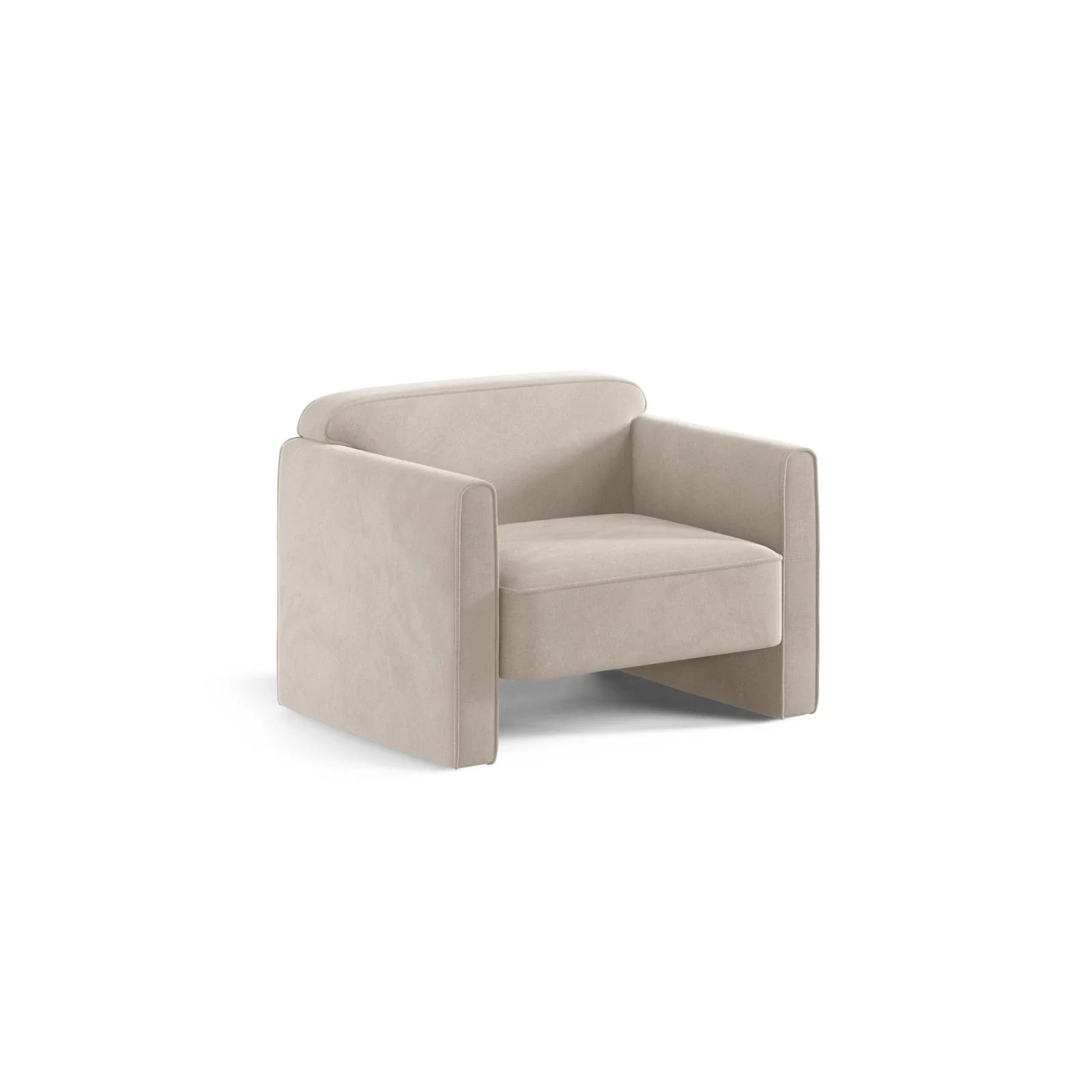 Abby Sessel aus Samt, Strukturstoff oder Boucle, 90x80 cm - Image 93