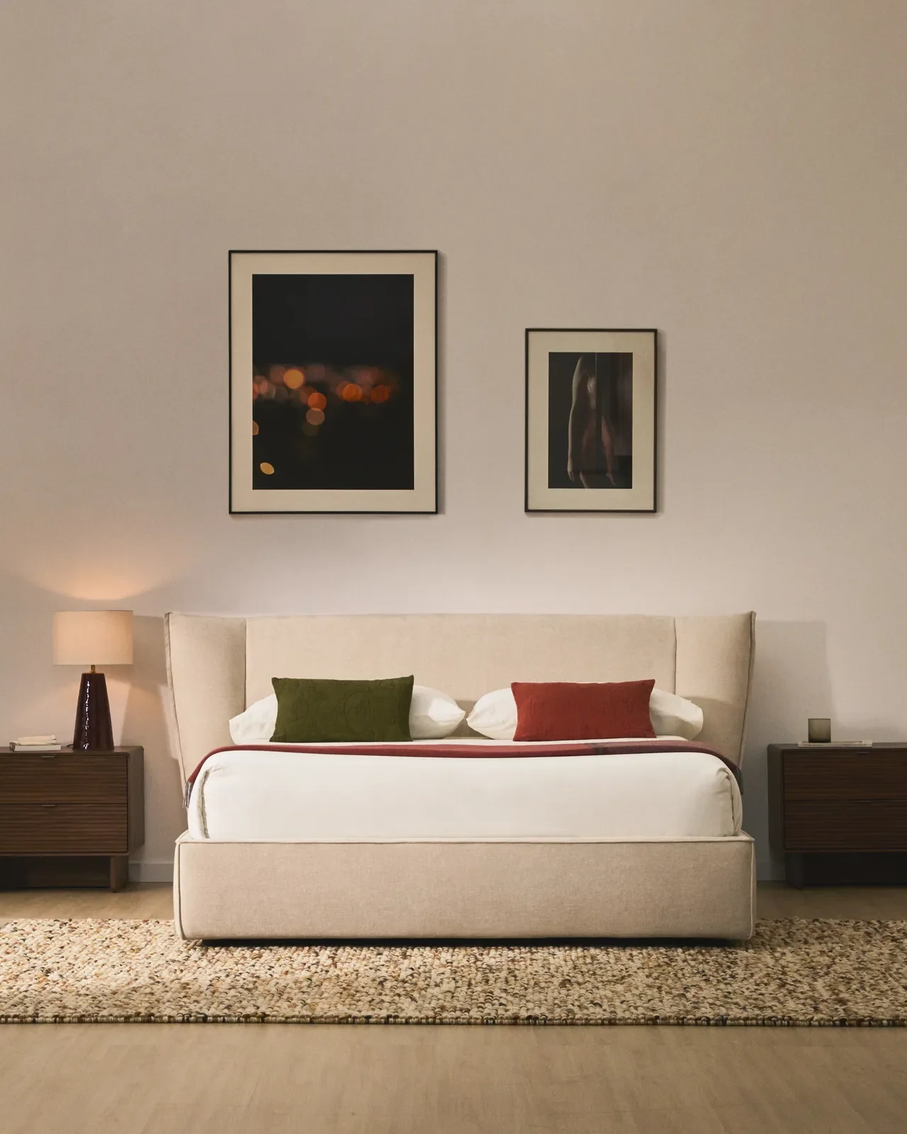 Abziehbares Bett Arvian aus beigefarbener Chenille mit Klappbettkasten für eine Matratze von 160 x 200 cm - Image 2