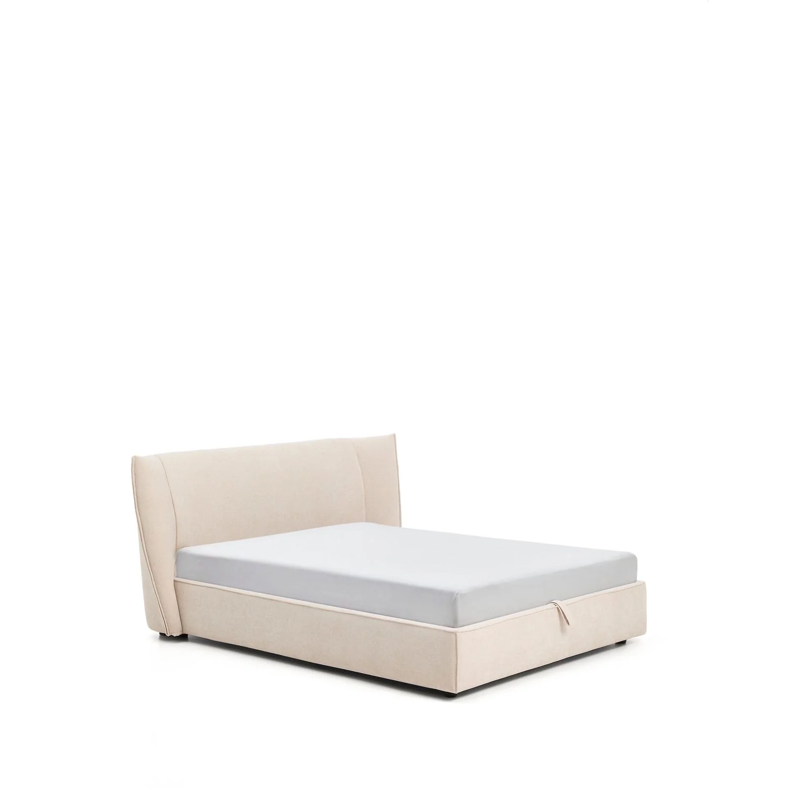 Abziehbares Bett Arvian aus beigefarbener Chenille mit Klappbettkasten für eine Matratze von 160 x 200 cm - Image 4