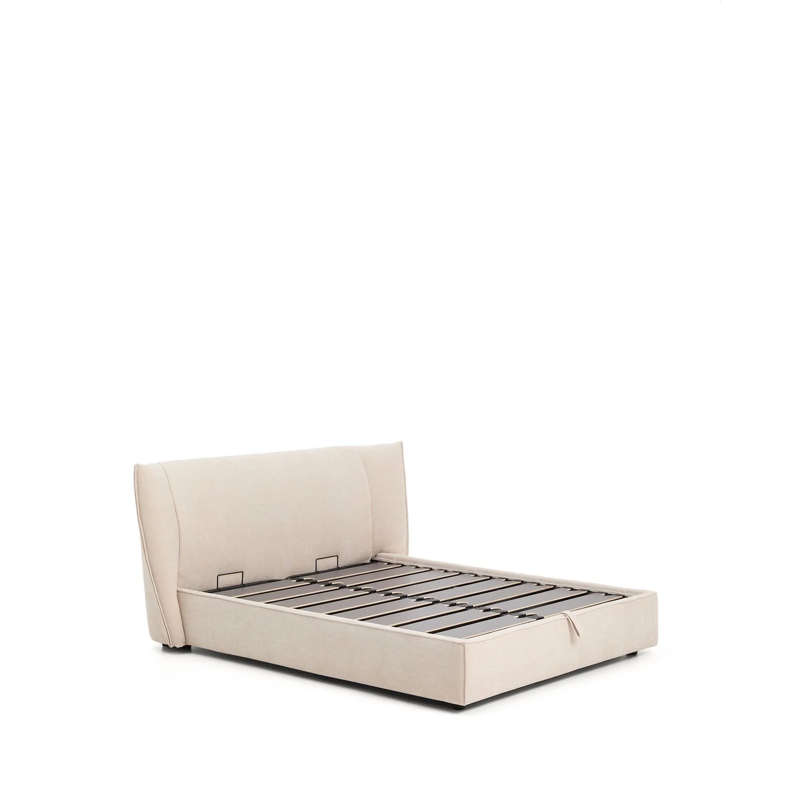 Abziehbares Bett Arvian aus beigefarbener Chenille mit Klappbettkasten für eine Matratze von 160 x 200 cm - Image 6