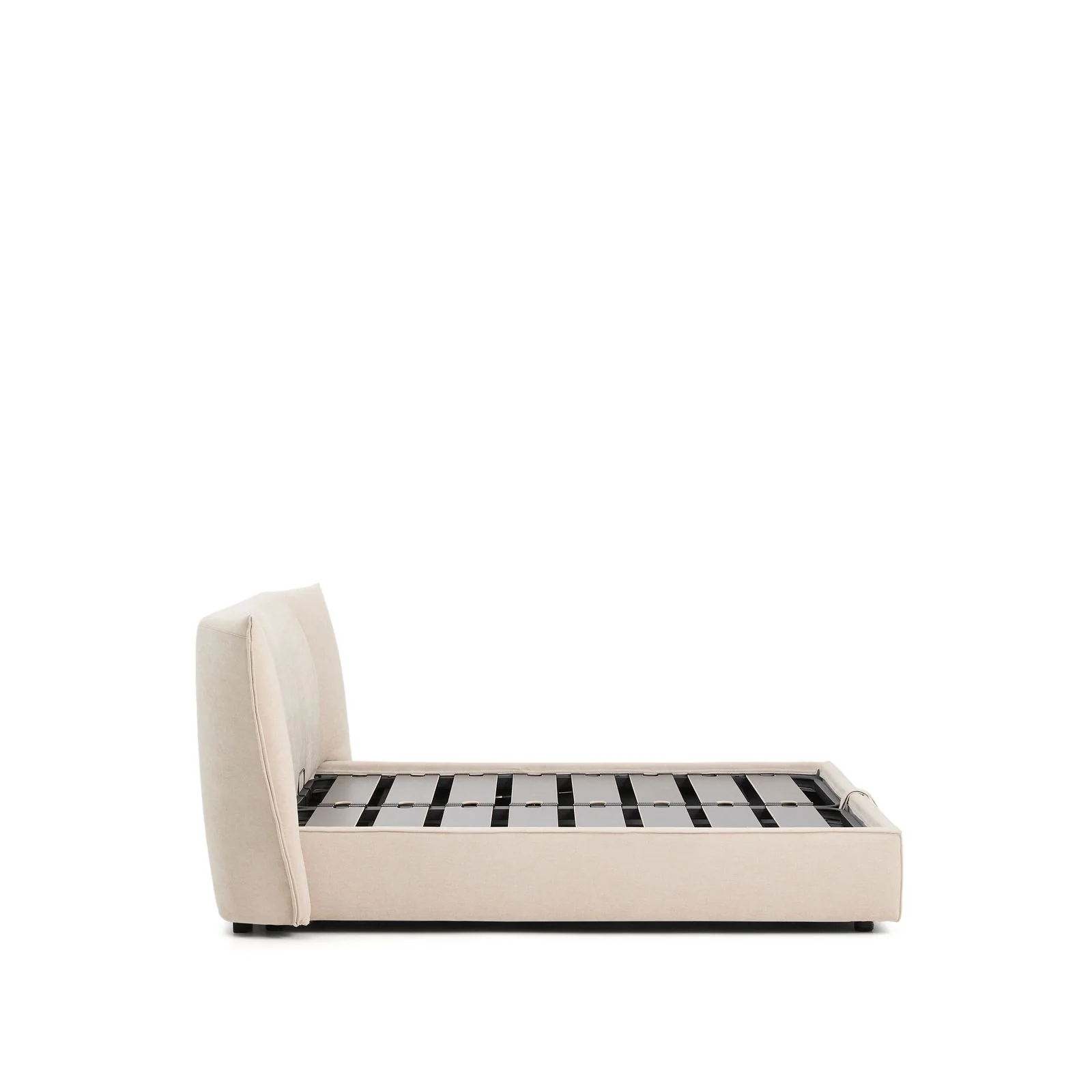 Abziehbares Bett Arvian aus beigefarbener Chenille mit Klappbettkasten für eine Matratze von 160 x 200 cm - Image 8