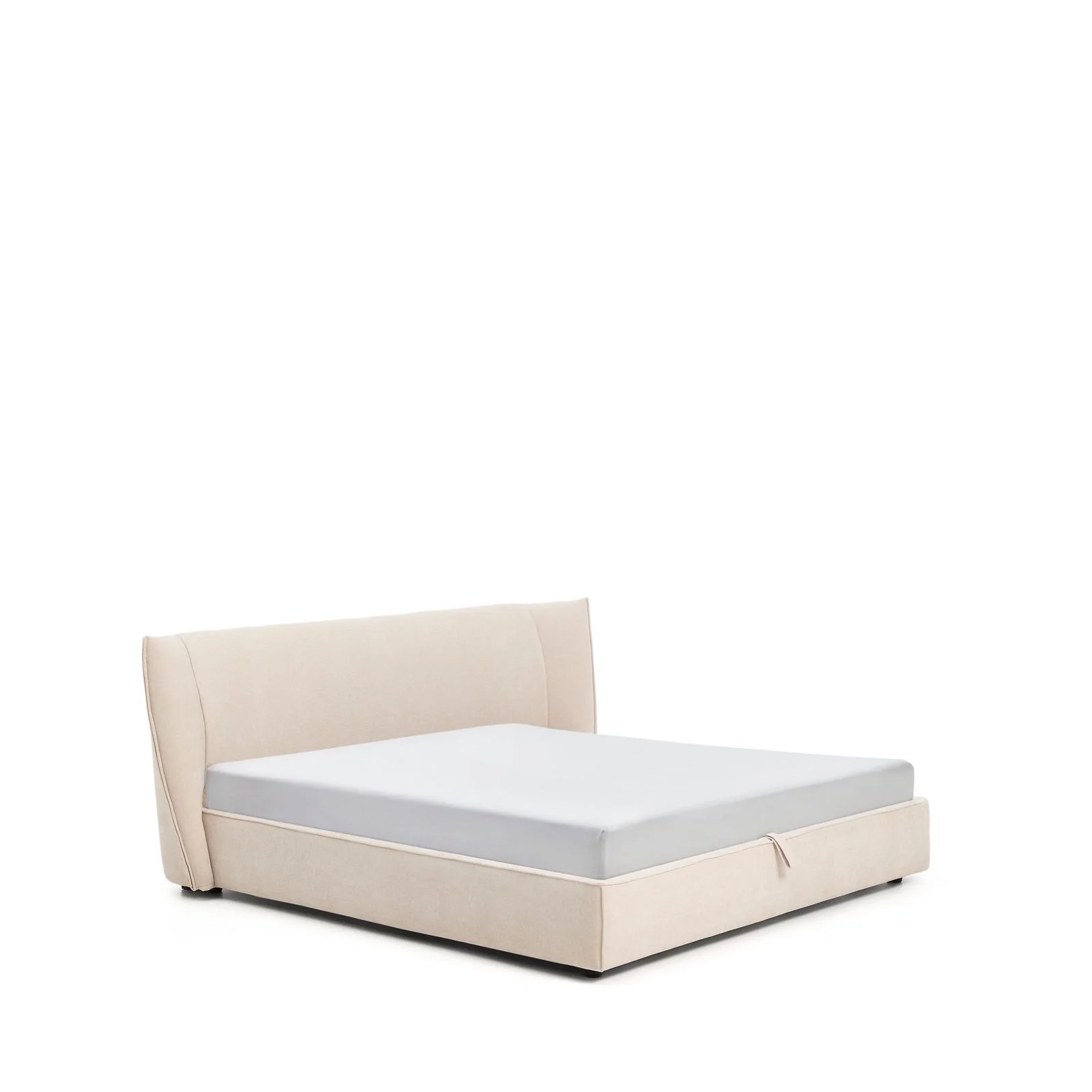 Abziehbares Bett Arvian aus beigefarbener Chenille mit Klappbettkasten für eine Matratze von 180 x 200 cm - Image 4