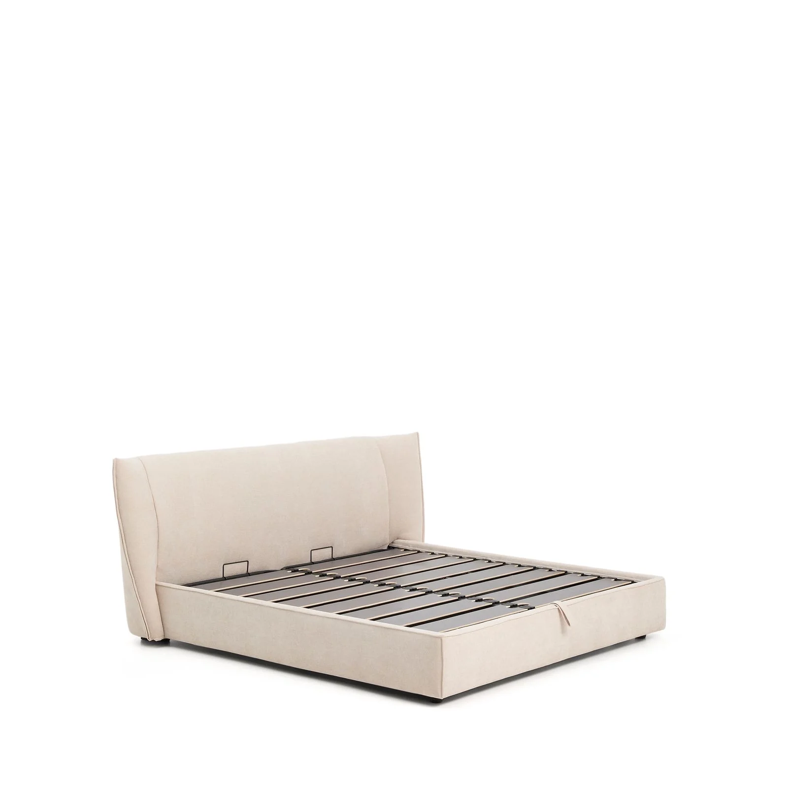 Abziehbares Bett Arvian aus beigefarbener Chenille mit Klappbettkasten für eine Matratze von 180 x 200 cm - Image 6