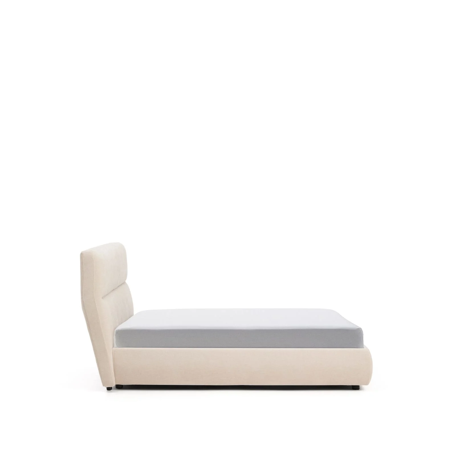 Abziehbares Bett Dafra aus beigefarbener Chenille mit Klappbettkasten für eine Matratze von 160 x 200 cm - Image 5