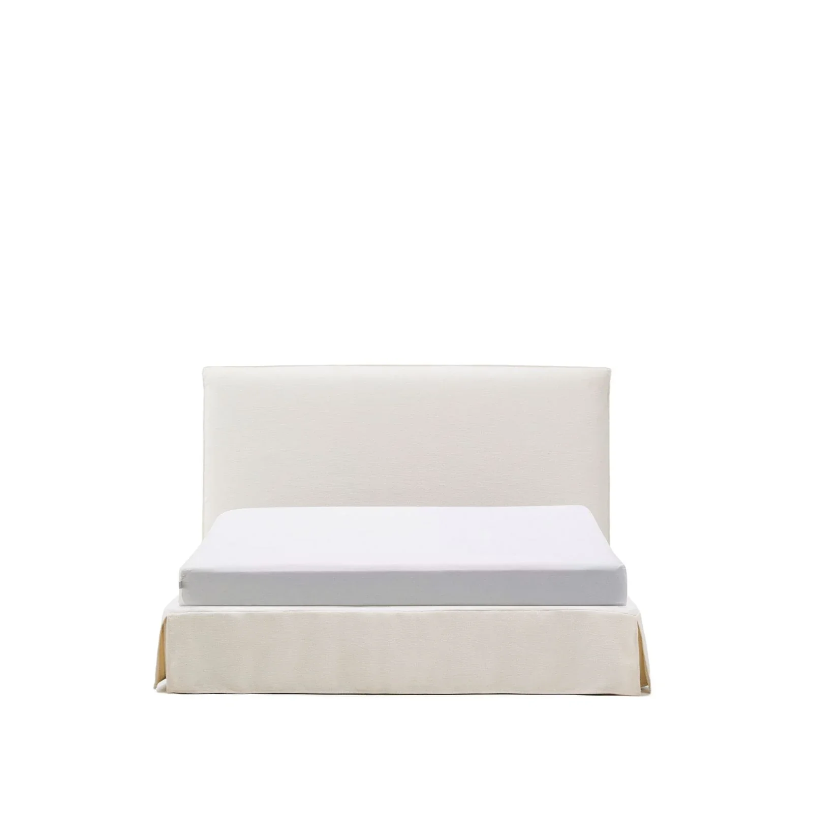 Abziehbares Bett Jaira in weißer Chenille für Matratzengröße 180 x 200 cm, FSC Mix Credit